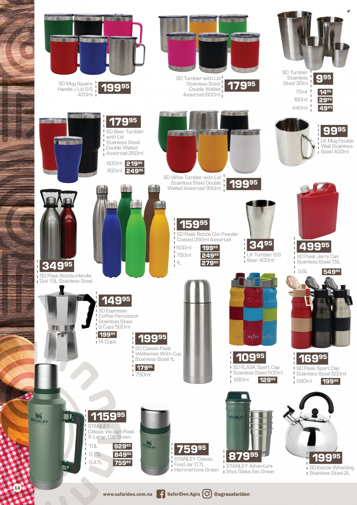 Agra catalogue  - 17/11/2022 - 08/01/2023 - Sales products - Stanley, thermoflask, jerry can. Page 14.