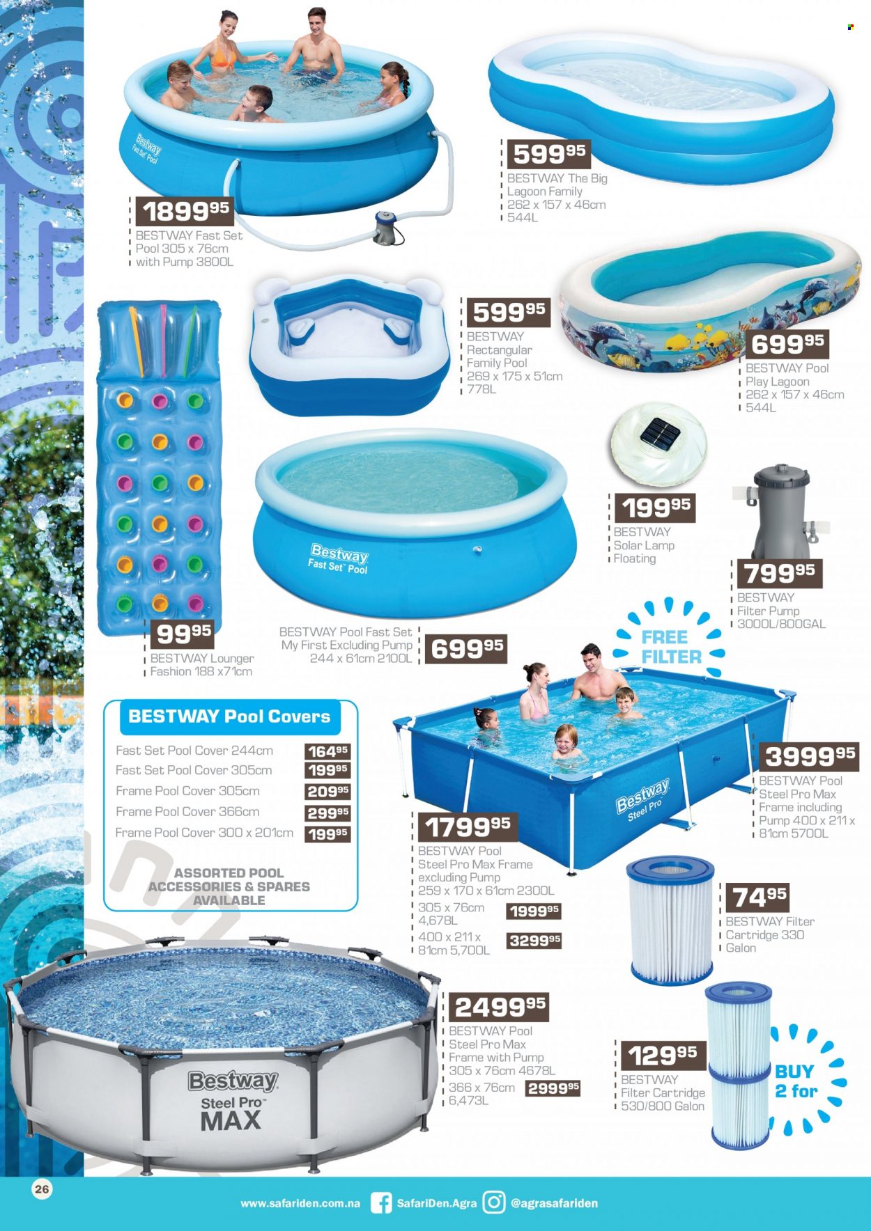 Agra catalogue  - 17/11/2022 - 08/01/2023 - Sales products - lamp, pool, pump. Page 26.
