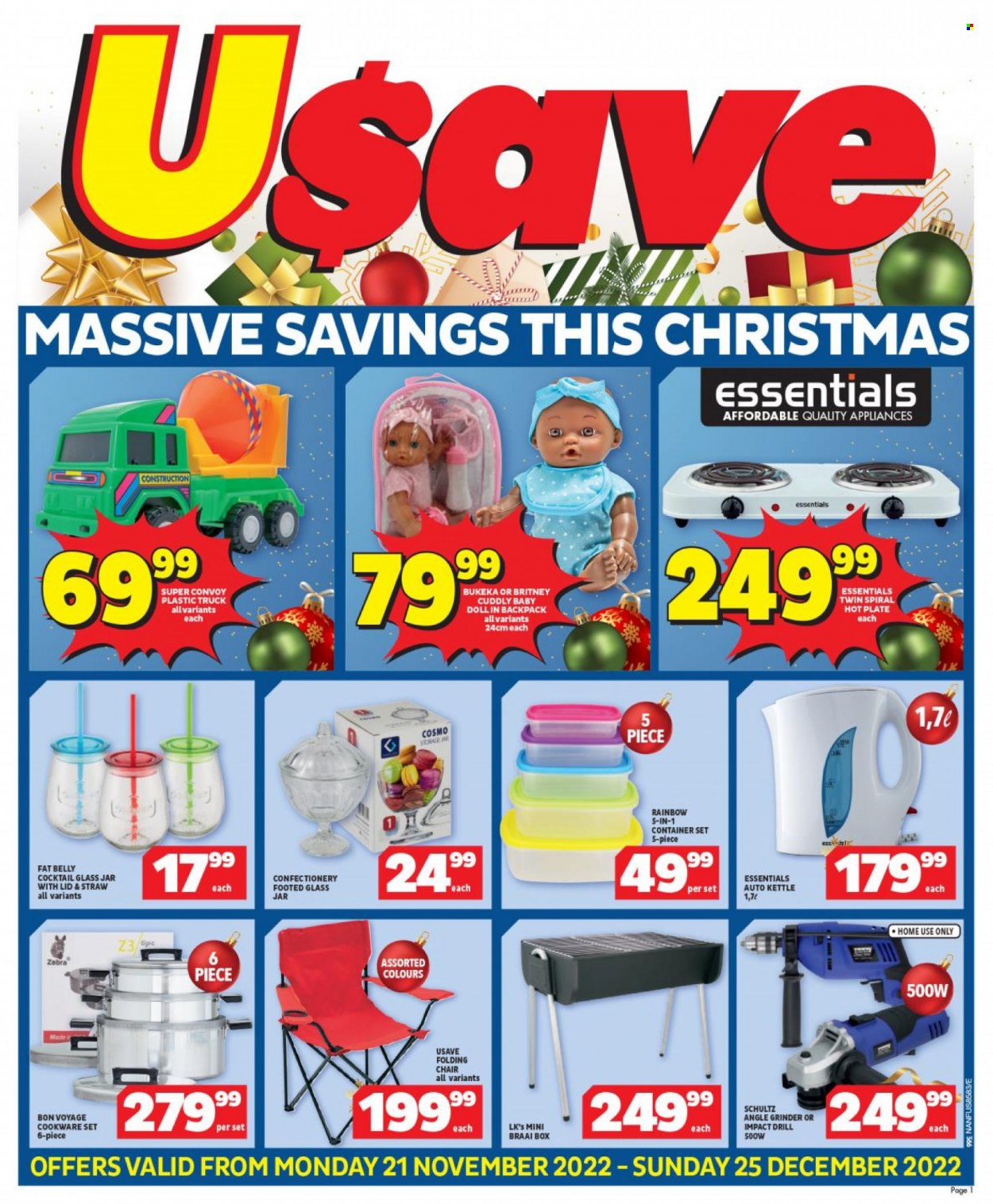 Shoprite catalogue  - 21/11/2022 - 25/12/2022 - Sales products - kettle. Page 1.