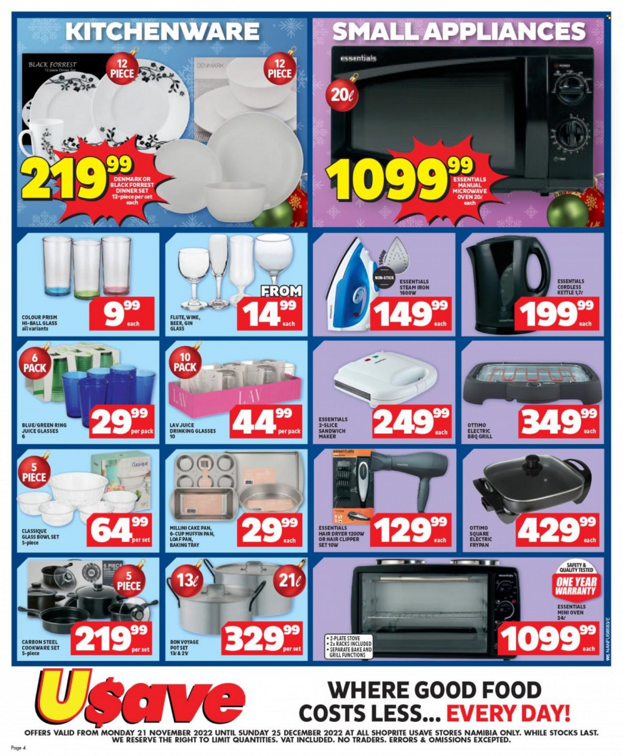 Shoprite catalogue  - 21/11/2022 - 25/12/2022 - Sales products - kettle, juice, gin, beer. Page 3.