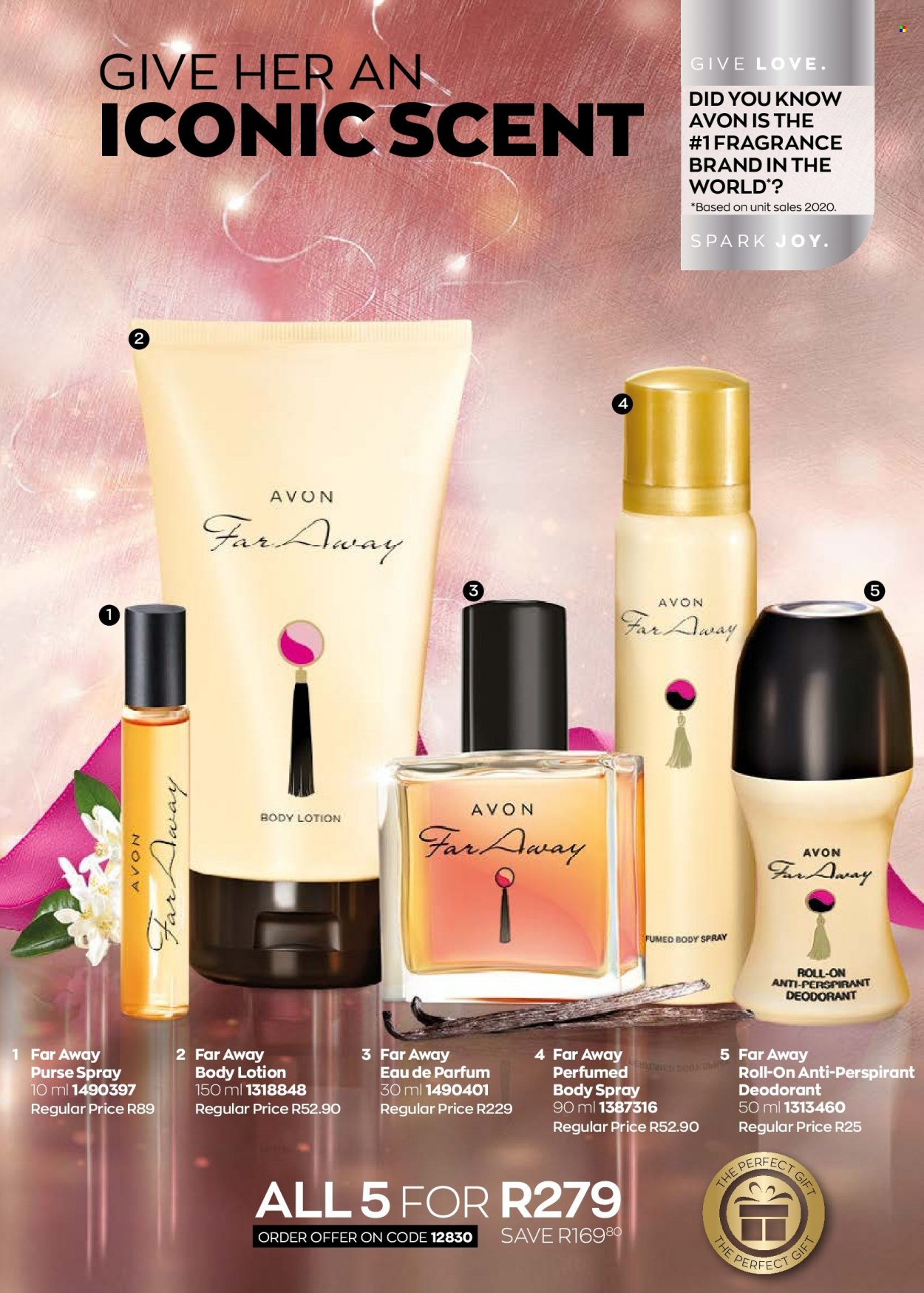thumbnail - Avon catalogue  - 01/12/2022 - 31/12/2022 - Sales products - Avon, body lotion, body spray, anti-perspirant, eau de parfum, far away, fragrance, roll-on, deodorant. Page 5.