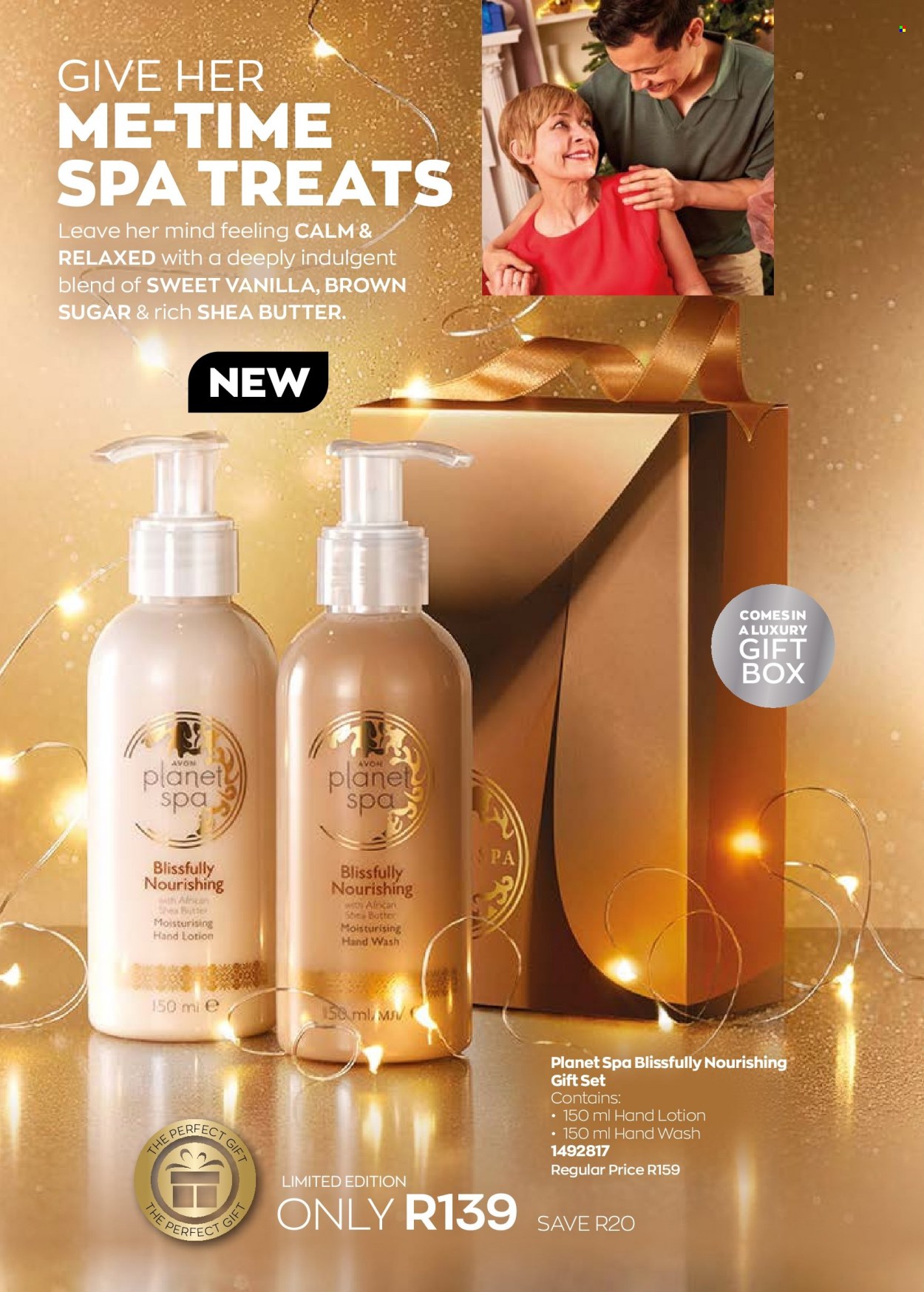 thumbnail - Avon catalogue  - 01/12/2022 - 31/12/2022 - Sales products - Planet Spa, hand wash, body lotion, shea butter, gift set. Page 18.