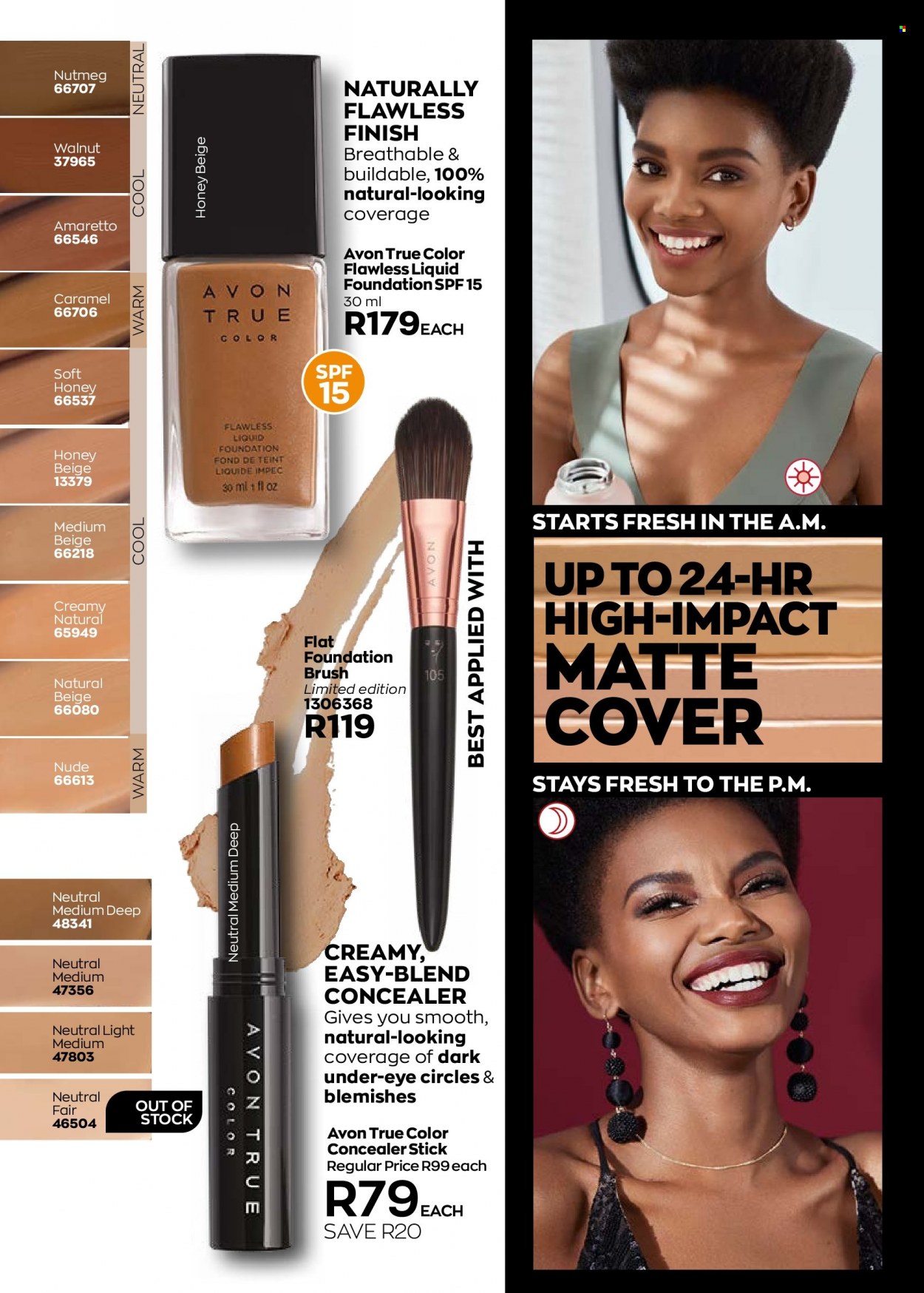 thumbnail - Avon catalogue  - 01/12/2022 - 31/12/2022 - Sales products - Avon, True Color, brush, corrector, foundation brush. Page 54.