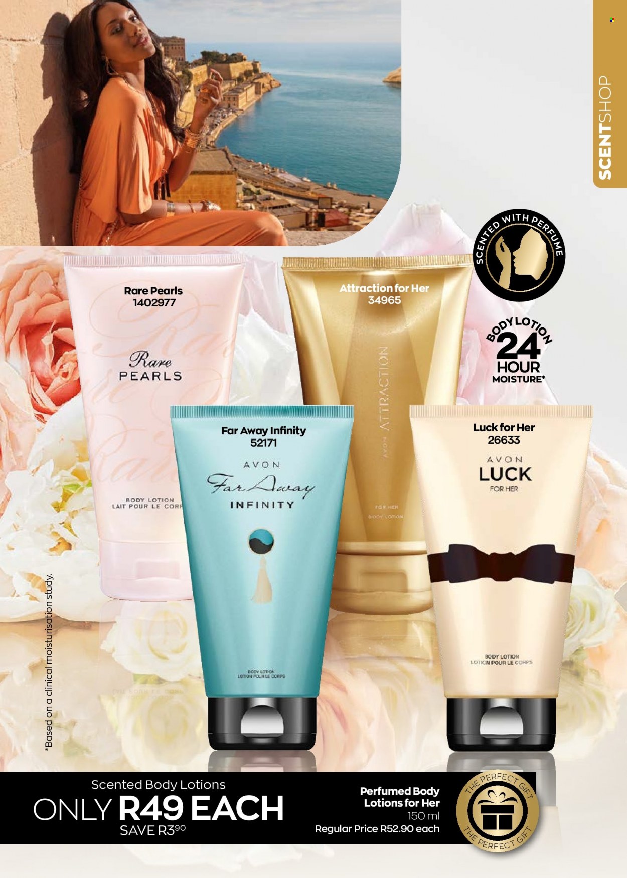 thumbnail - Avon catalogue  - 01/12/2022 - 31/12/2022 - Sales products - Avon, Infinity, body lotion, eau de parfum, far away. Page 83.