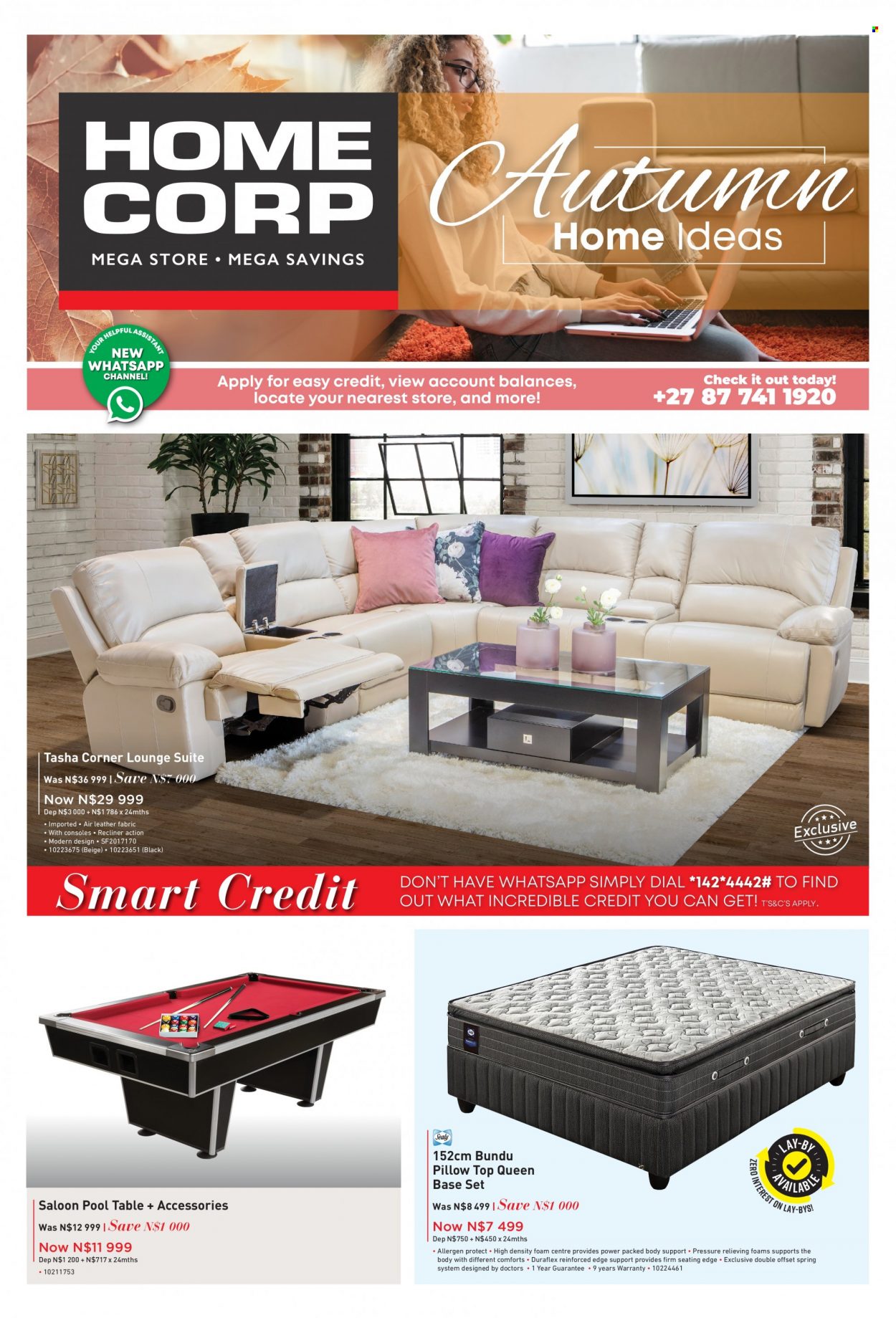 HomeCorp catalogue  - 01/05/2022 - 31/05/2022 - Sales products - table, recliner chair, lounge suite, lounge, base set, pillow. Page 1.