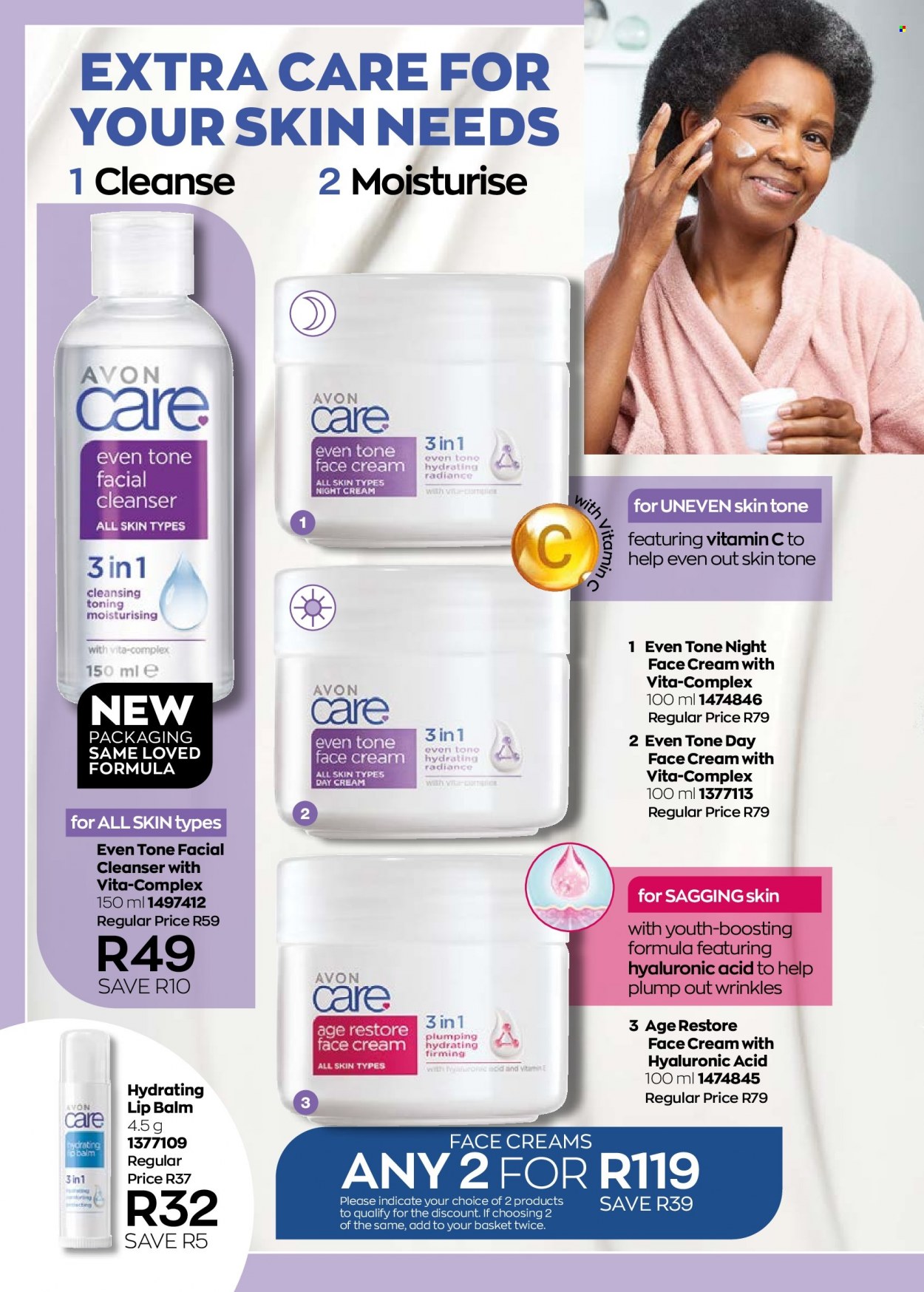thumbnail - Avon catalogue  - 01/12/2022 - 31/12/2022 - Sales products - cleanser, lip balm, face cream. Page 120.