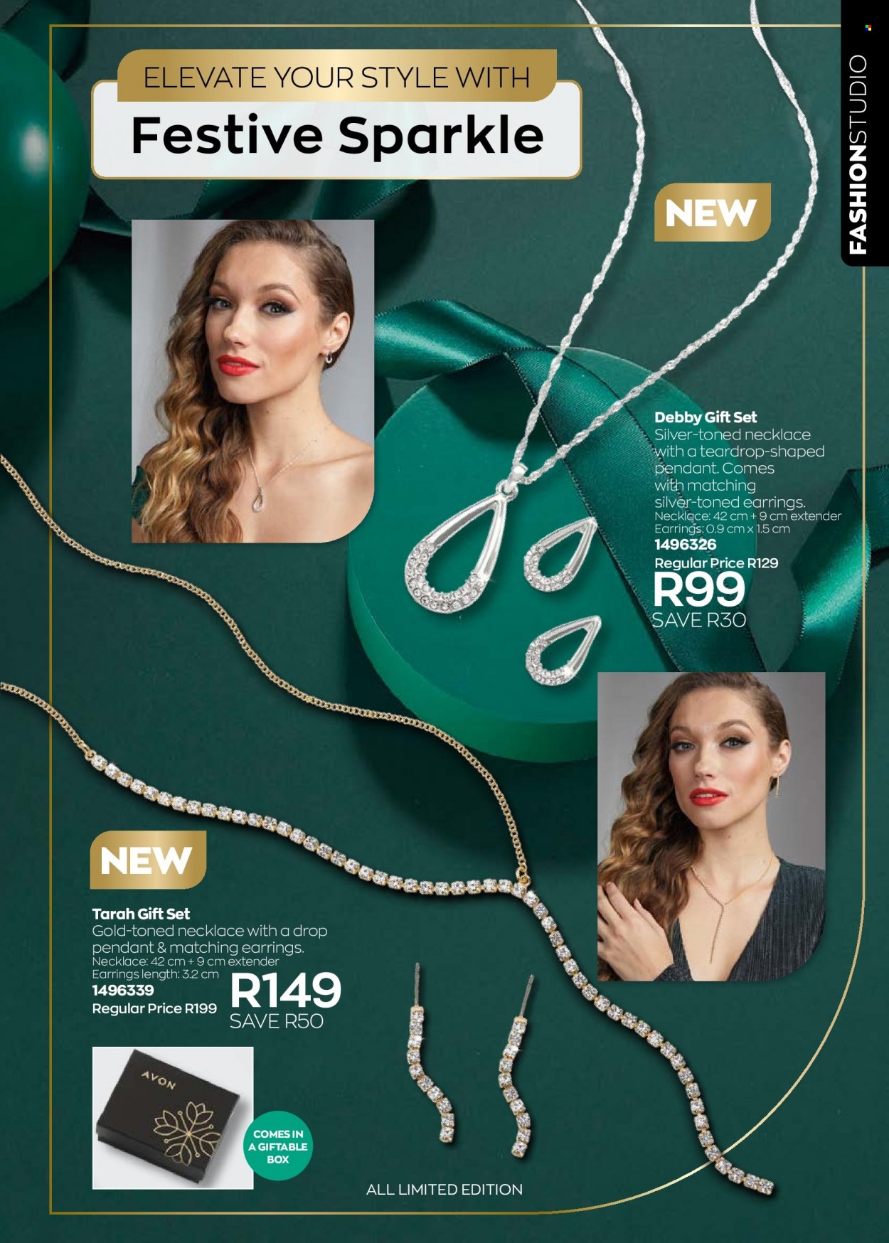thumbnail - Avon catalogue  - 01/12/2022 - 31/12/2022 - Sales products - Avon, gift set, earrings, necklace, pendant. Page 145.