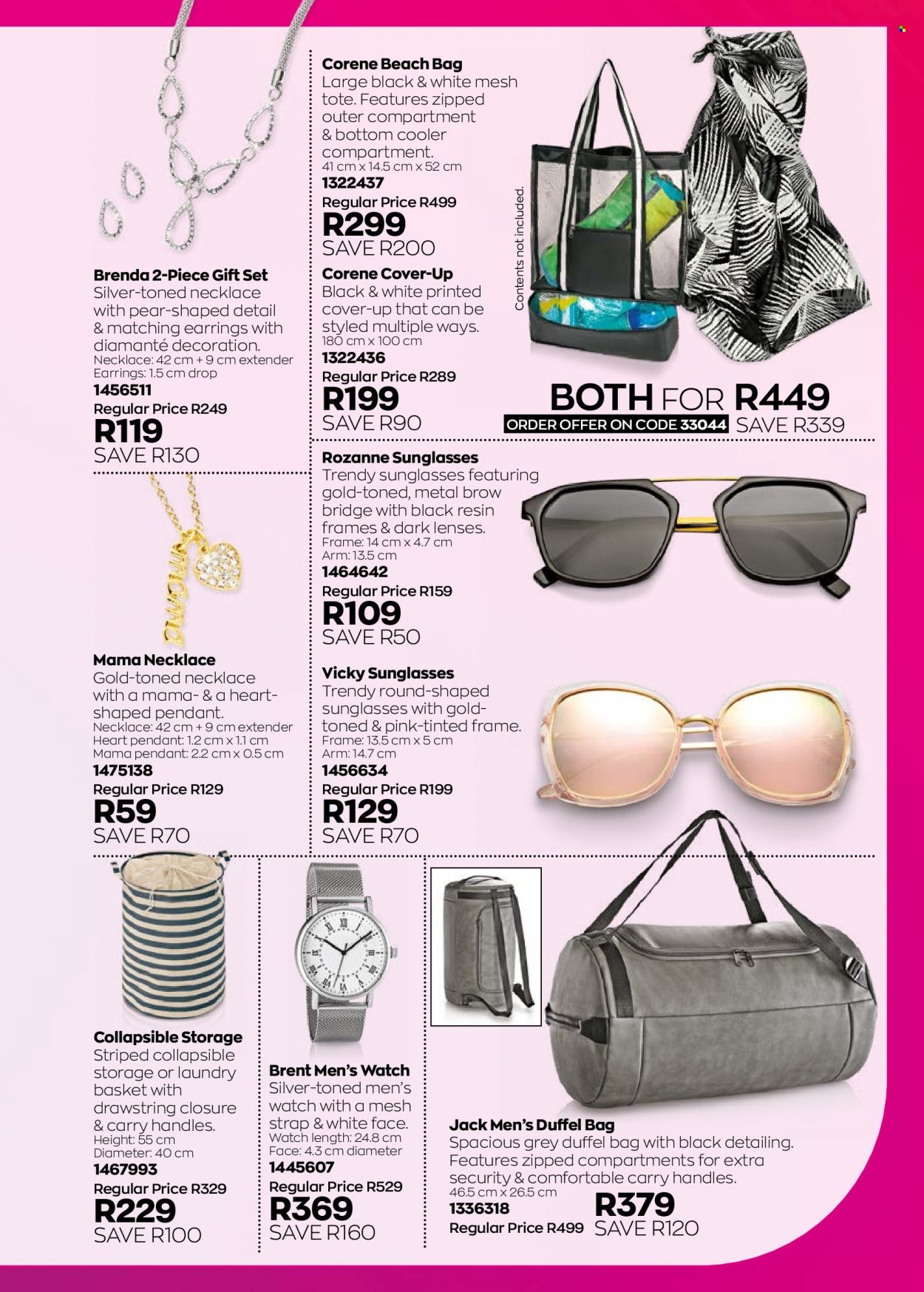 thumbnail - Avon catalogue  - 01/12/2022 - 31/12/2022 - Sales products - gift set, tote, beach bag, duffel bag, earrings, necklace, sunglasses, watch, pendant. Page 149.
