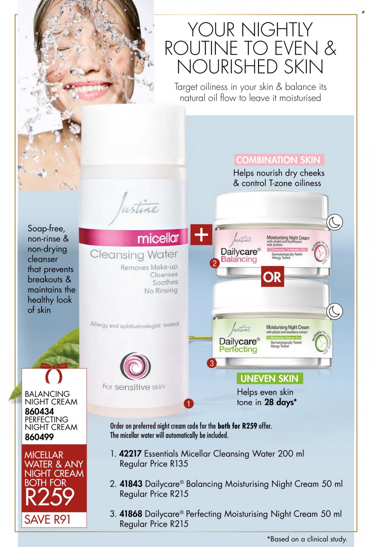 thumbnail - Justine catalogue  - 07/12/2022 - 31/12/2022 - Sales products - soap, cleanser, micellar water, night cream. Page 10.