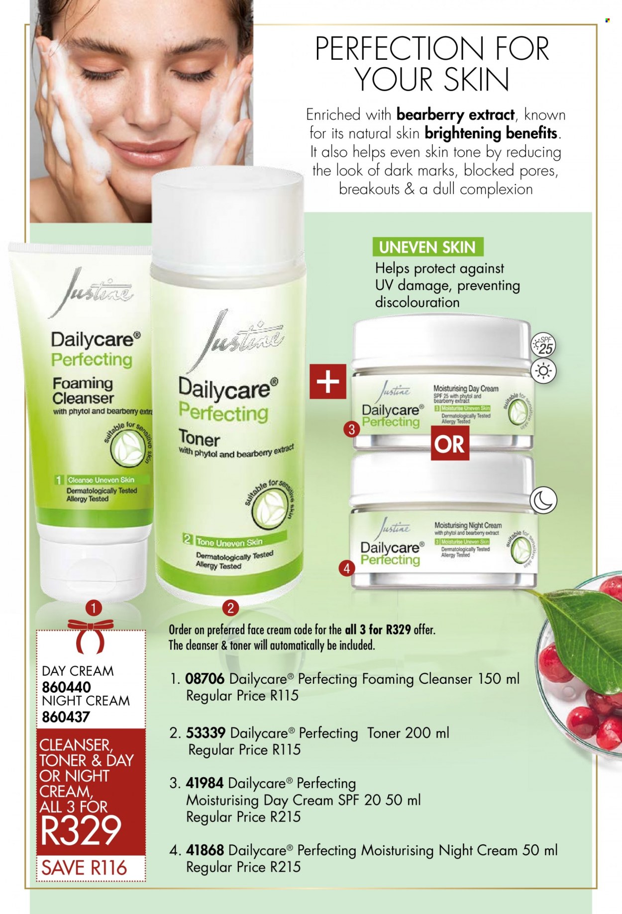 thumbnail - Justine catalogue  - 07/12/2022 - 31/12/2022 - Sales products - cleanser, day cream, toner, night cream, face cream. Page 11.