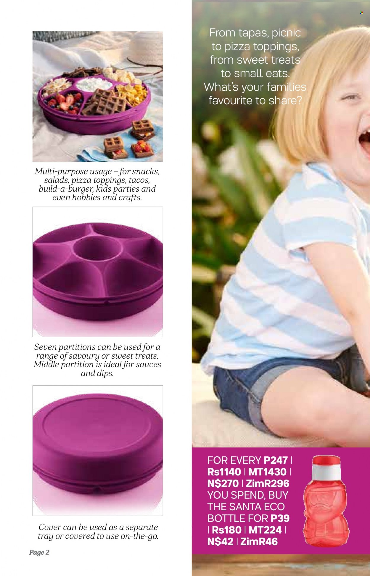 Tupperware catalogue  - 07/12/2022 - 03/01/2023 - Sales products - tray, eco bottle. Page 2.