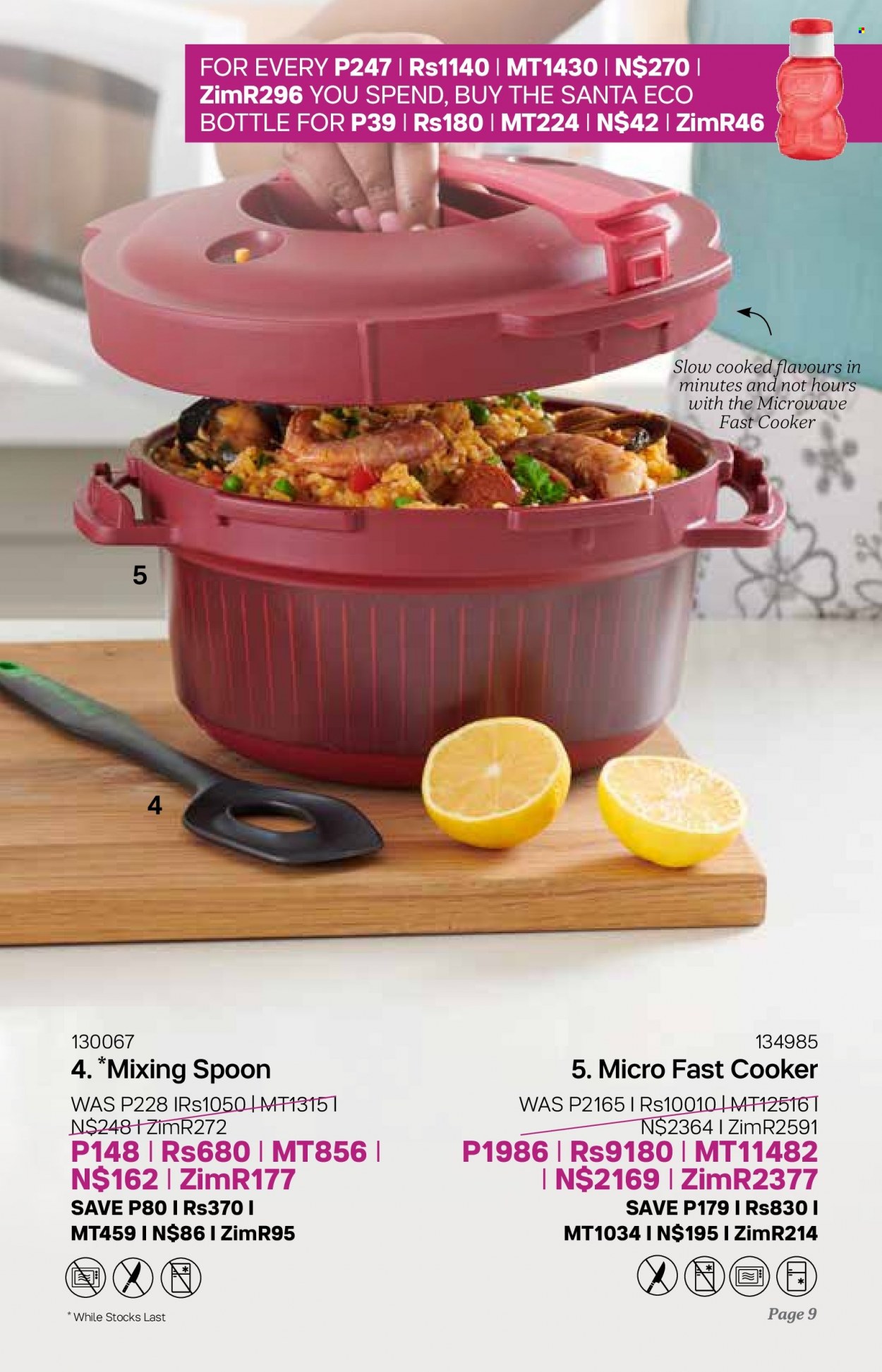 Tupperware catalogue  - 07/12/2022 - 03/01/2023 - Sales products - spoon, eco bottle. Page 9.