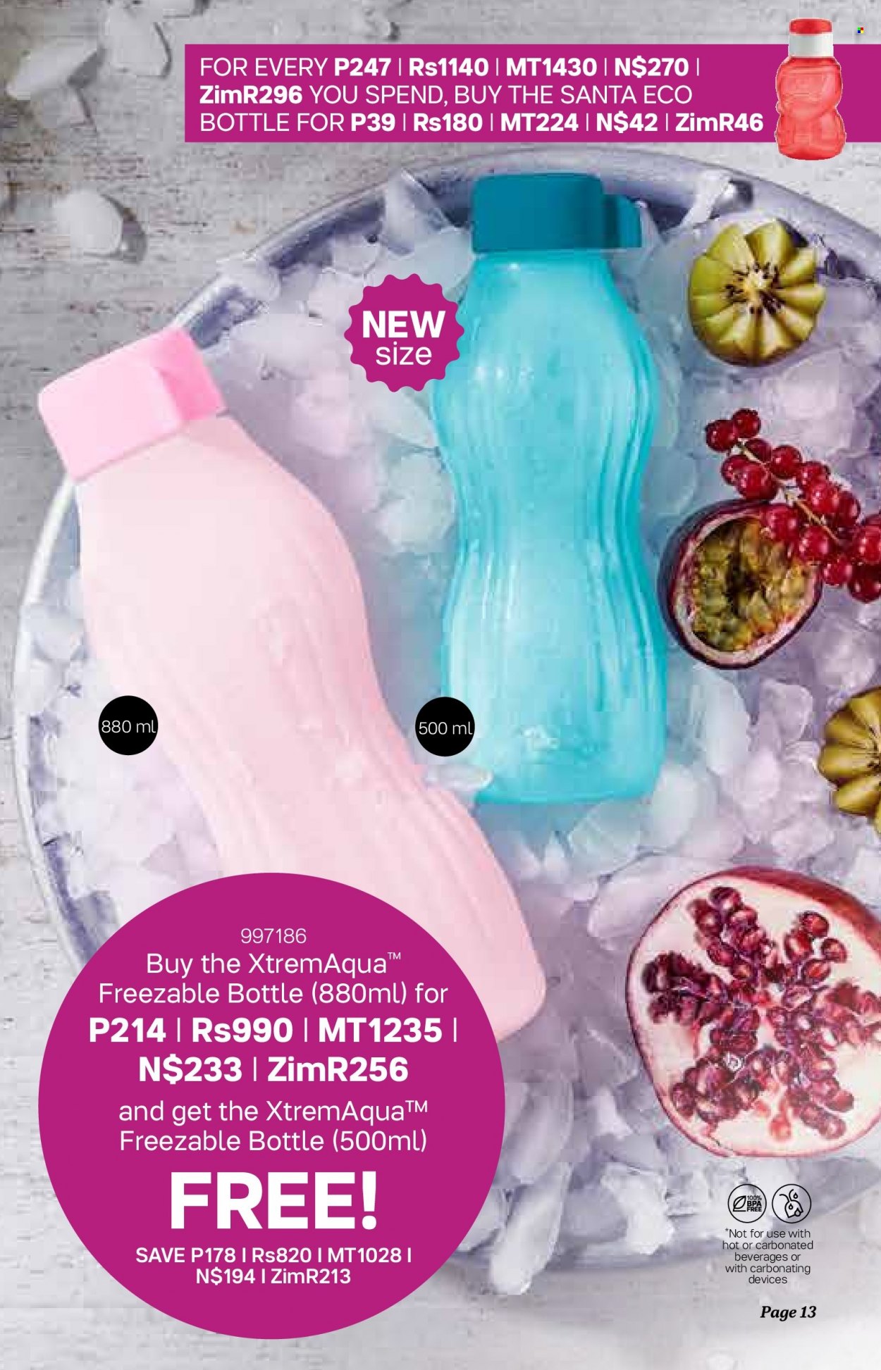 Tupperware catalogue  - 07/12/2022 - 03/01/2023 - Sales products - eco bottle. Page 13.