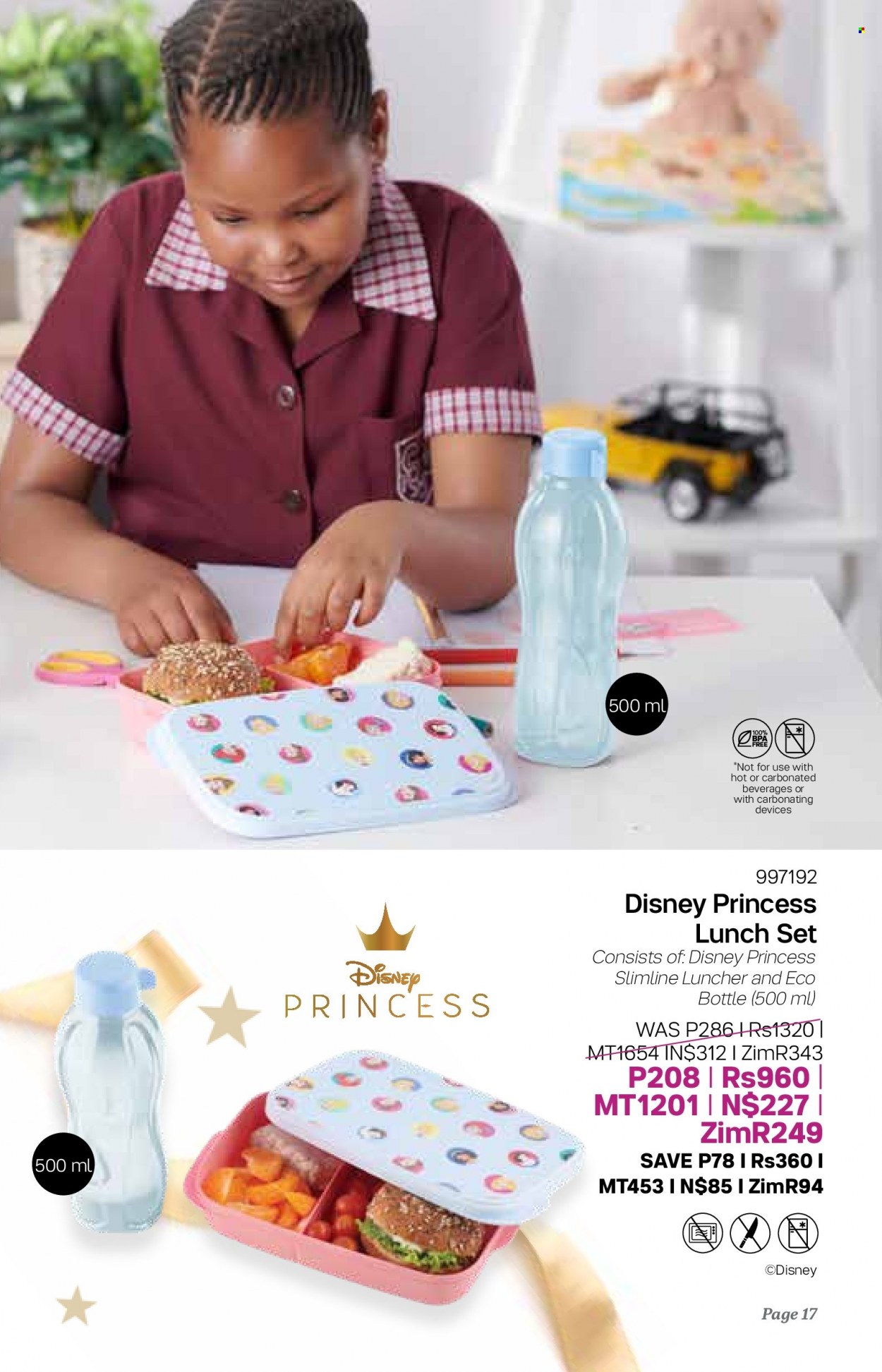 thumbnail - Tupperware catalogue  - 07/12/2022 - 03/01/2023 - Sales products - Disney, eco bottle, lunch set. Page 17.