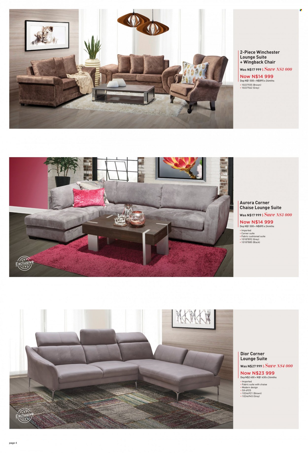 HomeCorp catalogue  - 01/05/2022 - 31/05/2022 - Sales products - chair, lounge suite, lounge. Page 4.