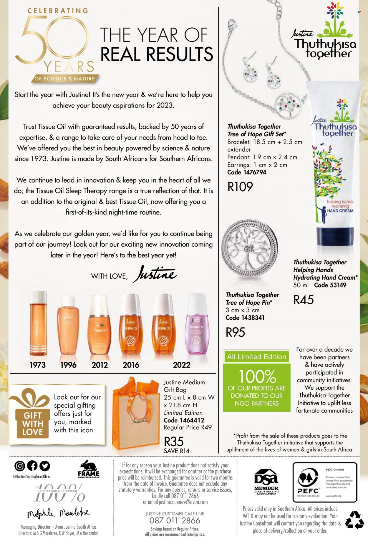 thumbnail - Justine catalogue  - 01/01/2023 - 31/01/2023 - Sales products - tissues, Avon, hand cream, Trust, gift set, bracelet, pendant. Page 3.