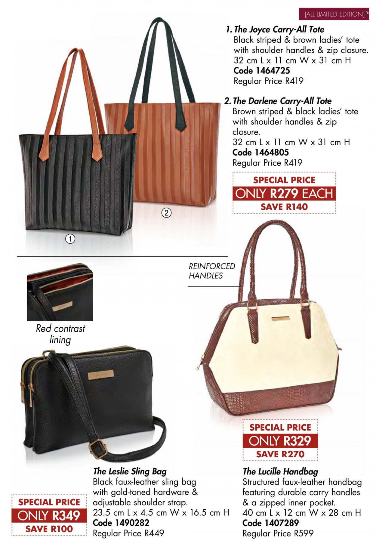 thumbnail - Justine catalogue  - 01/01/2023 - 31/01/2023 - Sales products - handbag, leather bag, sling bag. Page 62.