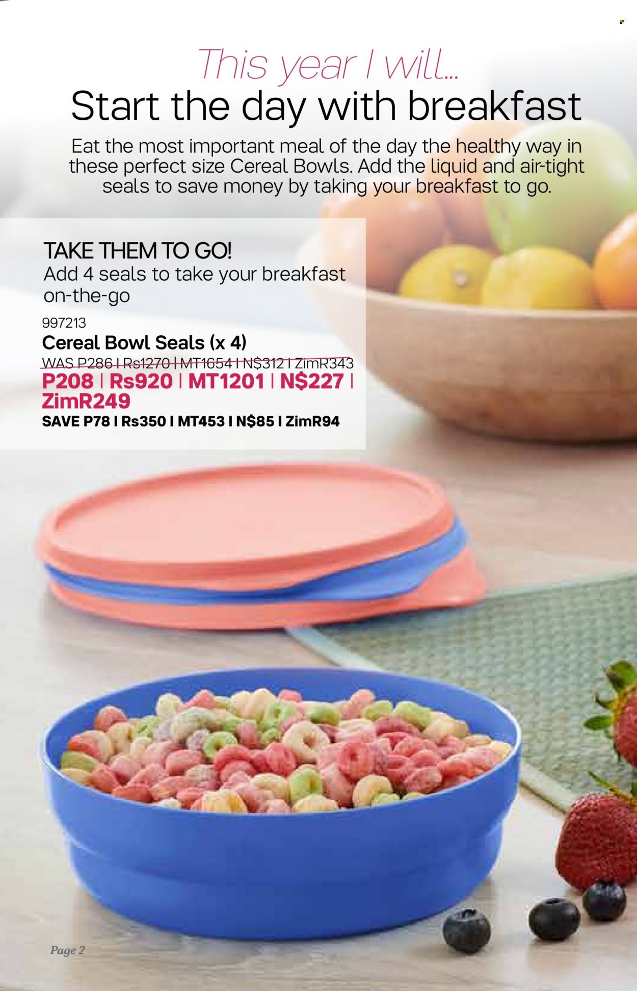 Tupperware catalogue  - 04/01/2023 - 07/02/2023 - Sales products - bowl. Page 2.
