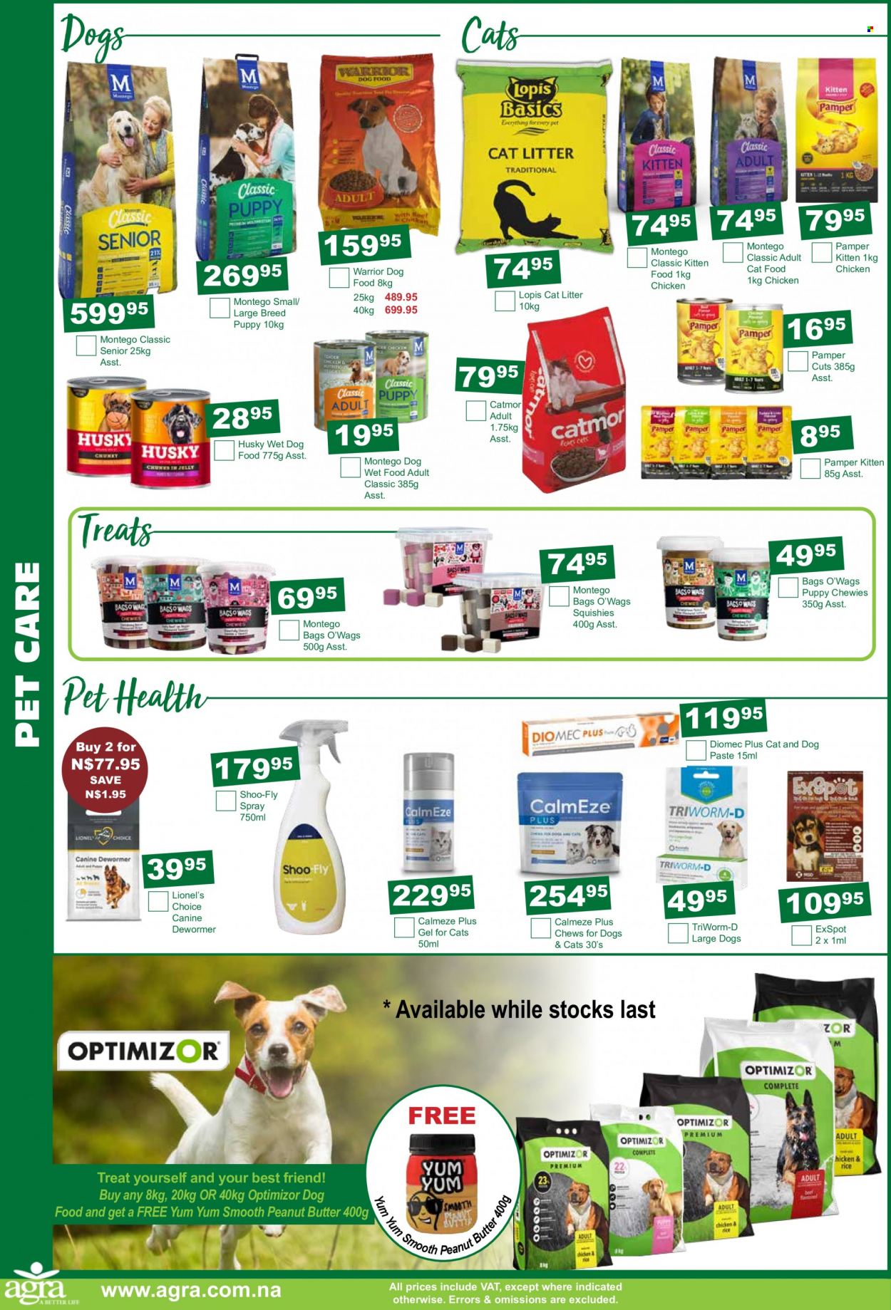 Agra catalogue  - 19/01/2023 - 20/02/2023 - Sales products - bag, animal food, cat litter, cat food, dog food, wet dog food, Pamper. Page 4.