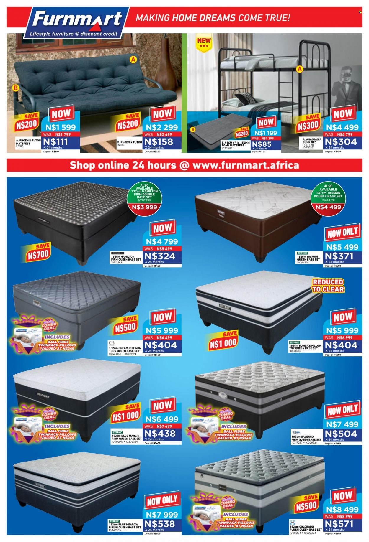 Furnmart catalogue  - 19/06/2023 - 15/07/2023 - Sales products - bed, base set, bunk bed, mattress, foam mattress. Page 2.