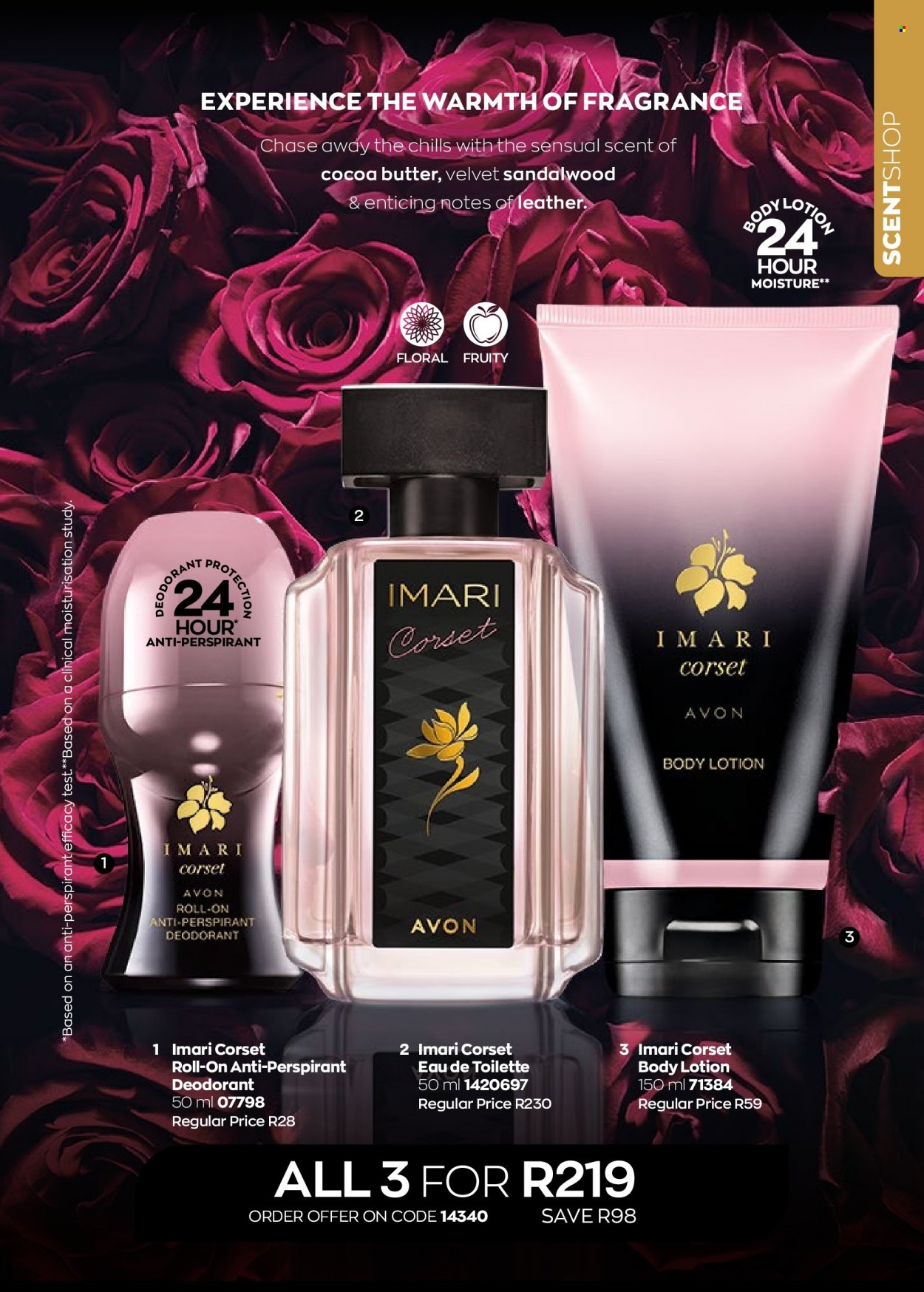 Avon catalogue  - 01/06/2022 - 30/06/2022 - Sales products - Avon, body lotion, anti-perspirant, eau de toilette, fragrance, roll-on, Imari, deodorant. Page 21.