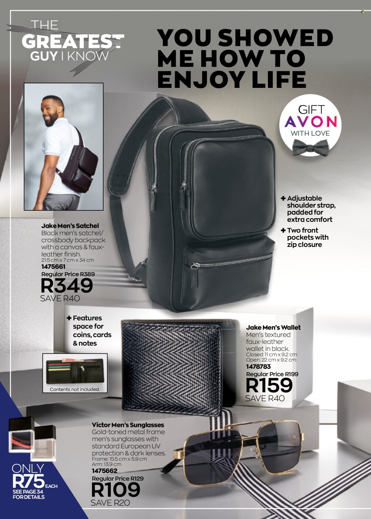Avon catalogue  - 01/06/2022 - 30/06/2022 - Sales products - Avon, backpack, sunglasses, wallet, leather wallet, men's wallet. Page 48.