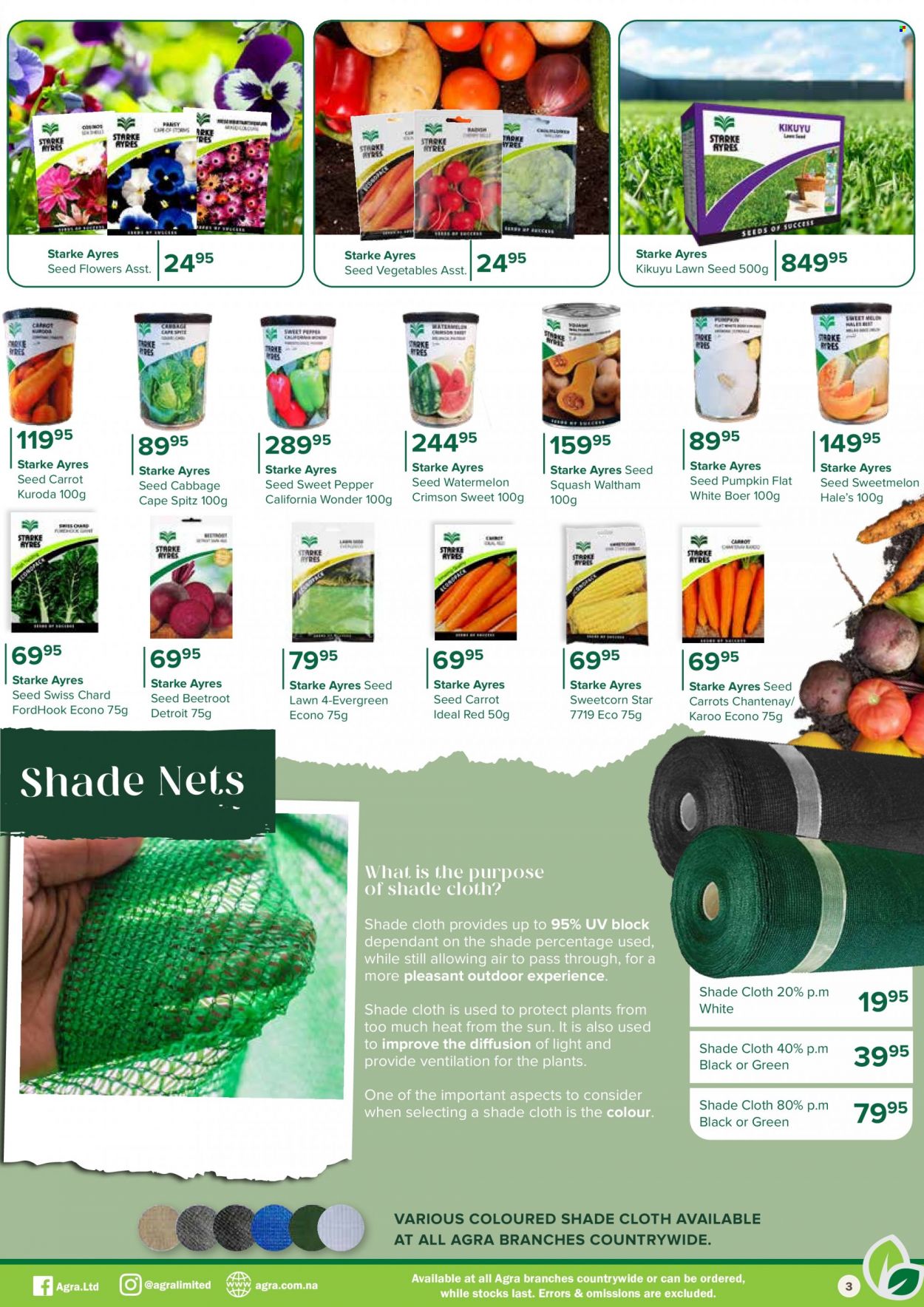 Agra catalogue  - 01/09/2023 - 31/10/2023 - Sales products - chard, seed, flowers. Page 3.