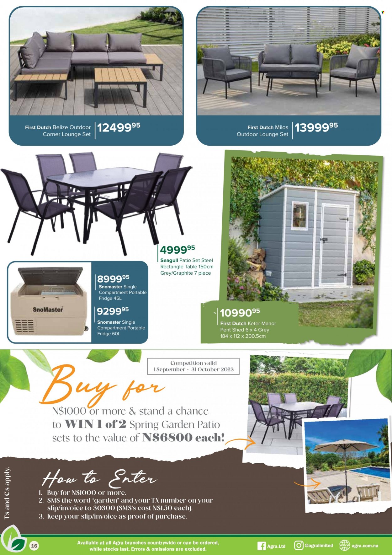 Agra catalogue  - 01/09/2023 - 31/10/2023 - Sales products - table, shed. Page 16.