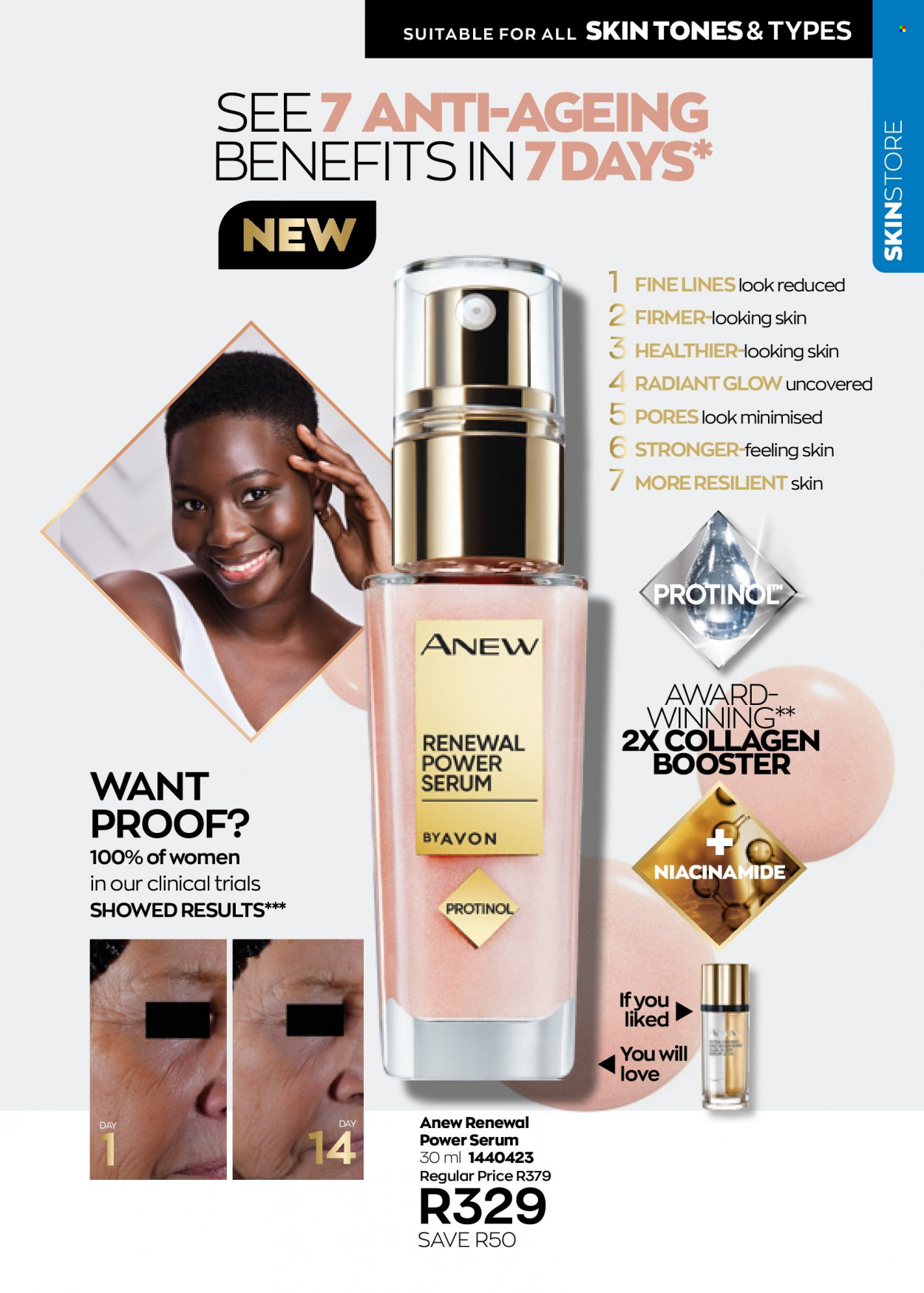 Avon catalogue  - 01/06/2022 - 30/06/2022 - Sales products - Anew, serum, Niacinamide. Page 105.