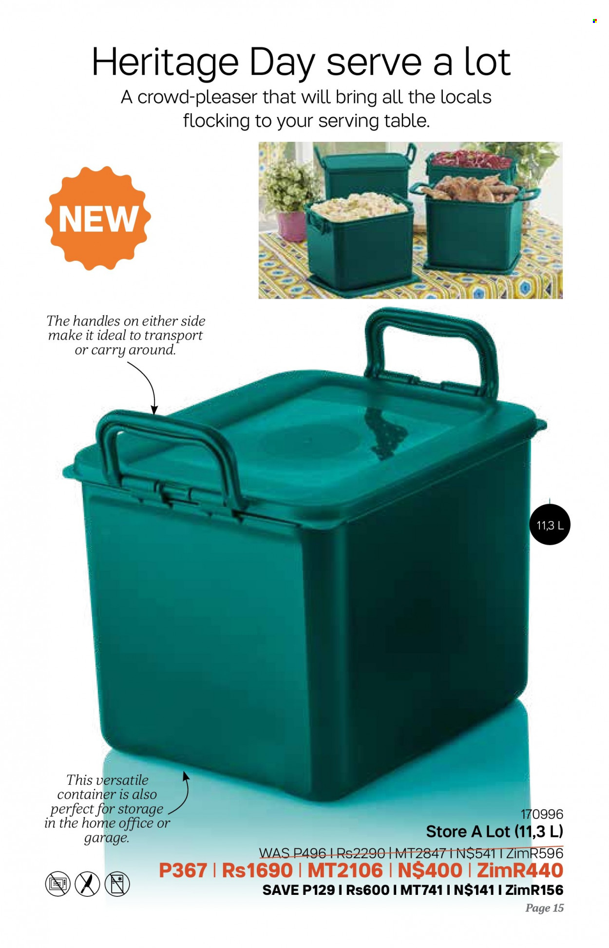 Tupperware catalogue  - 06/09/2023 - 03/10/2023 - Sales products - container. Page 15.