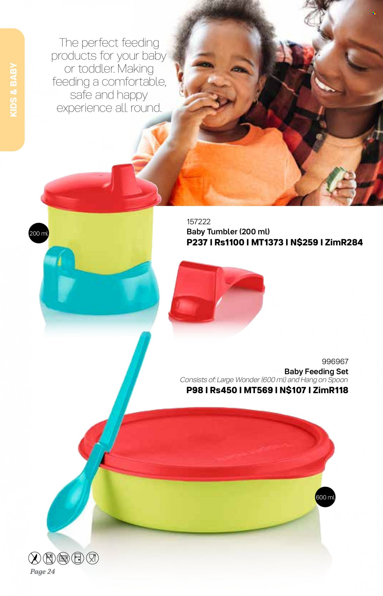 Tupperware catalogue  - 06/09/2023 - 03/10/2023 - Sales products - safe, spoon, tumbler. Page 24.