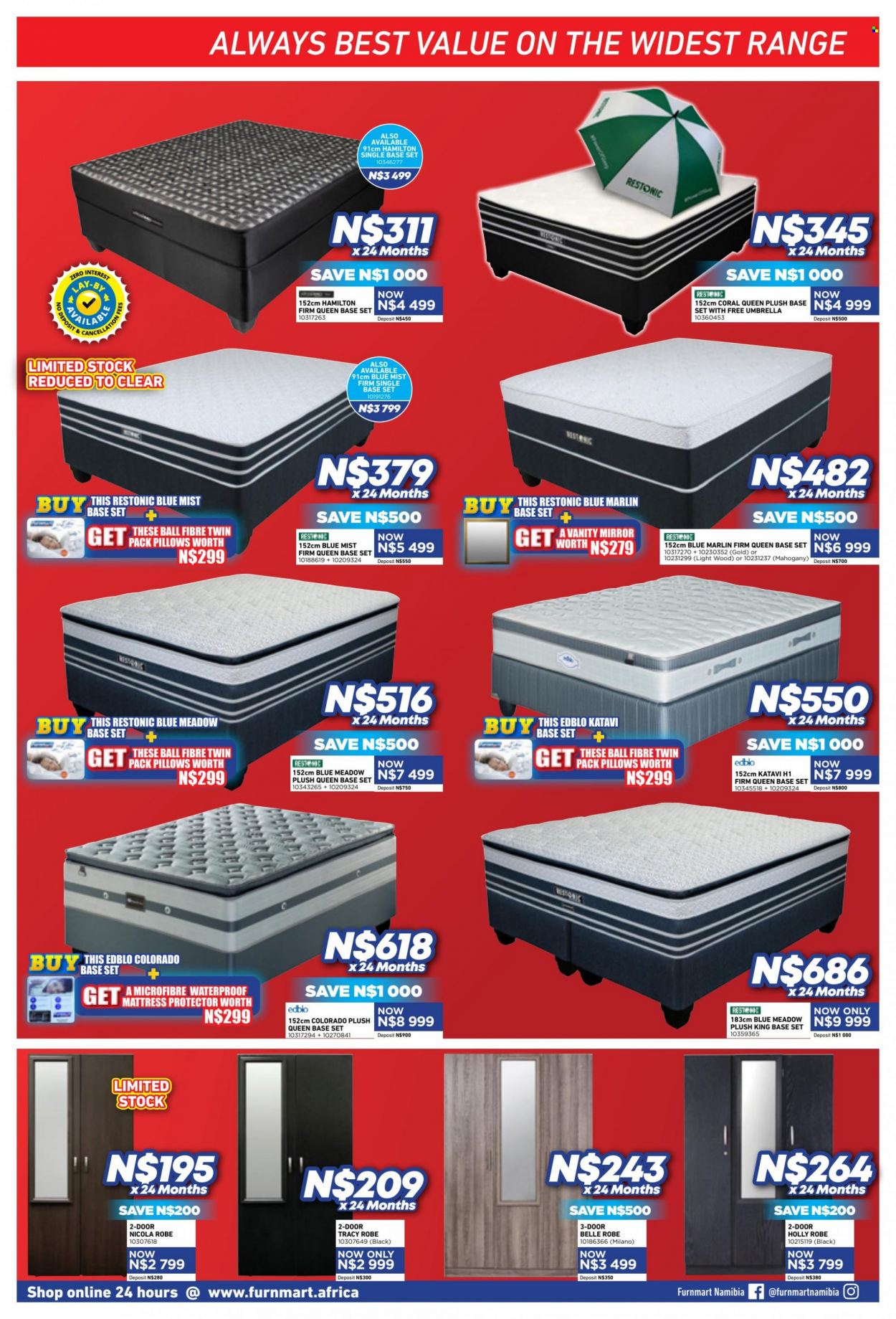 Furnmart catalogue  - 18/09/2023 - 14/10/2023 - Sales products - base set, mattress protector, mirror. Page 3.