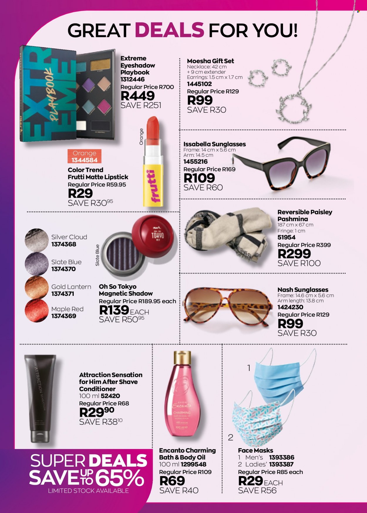 Avon catalogue  - 01/06/2022 - 30/06/2022 - Sales products - oil, face mask, conditioner, body oil, after shave, gift set, earrings, necklace, sunglasses, eyeshadow, lipstick. Page 162.