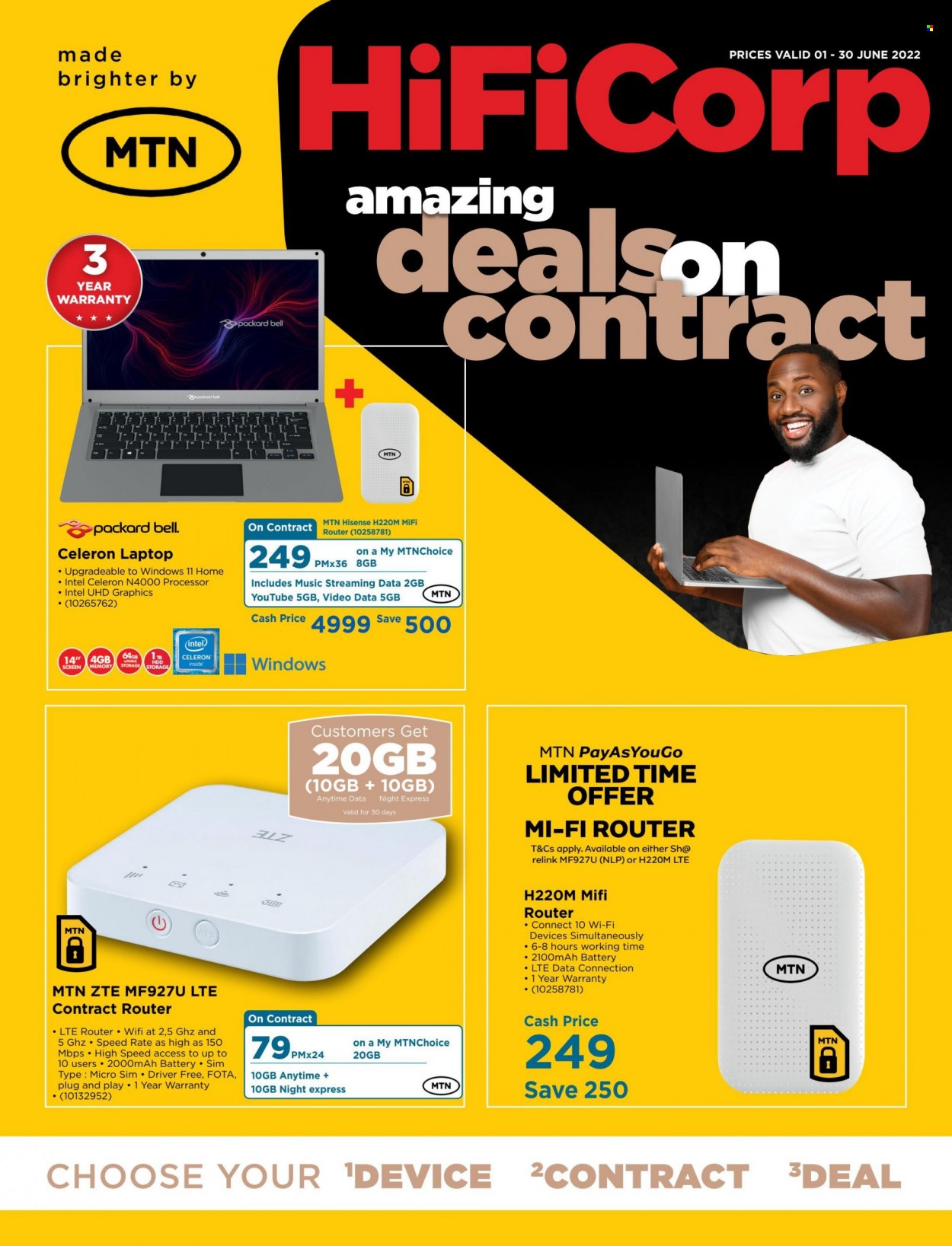 thumbnail - HiFiCorp catalogue  - 01/06/2022 - 30/06/2022 - Sales products - Intel, router, laptop, Hisense, TV. Page 1.