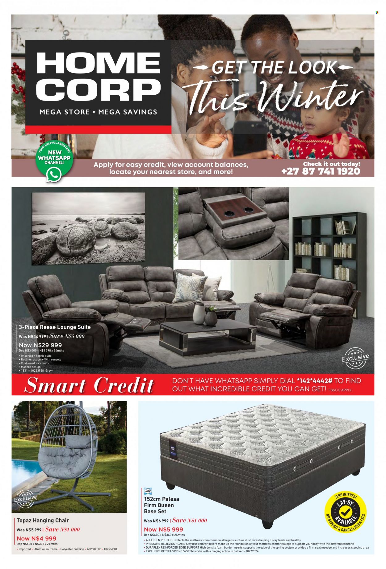 HomeCorp catalogue  - 01/06/2022 - 30/06/2022 - Sales products - chair, recliner chair, lounge suite, lounge, base set, mattress, cushion. Page 1.
