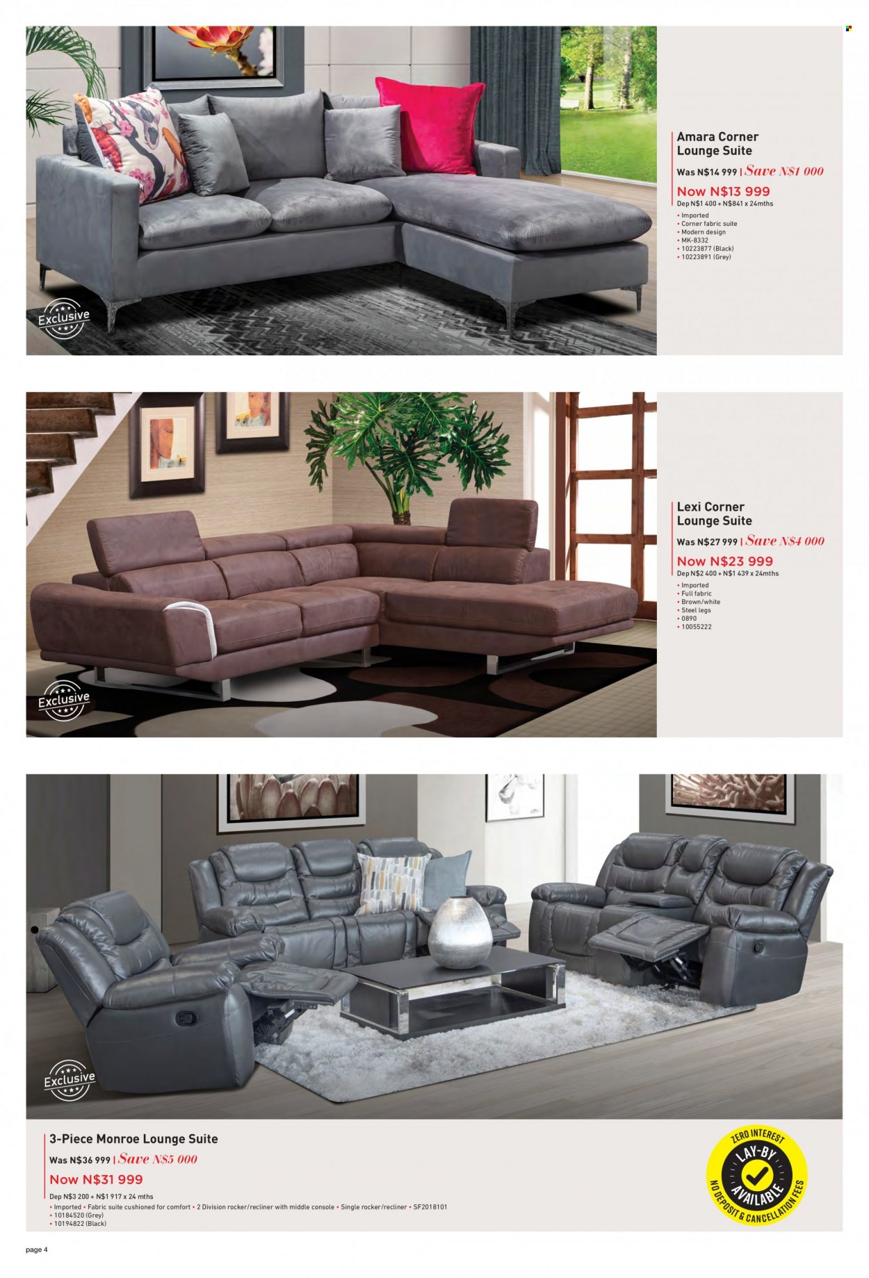 HomeCorp catalogue  - 01/06/2022 - 30/06/2022 - Sales products - recliner chair, lounge suite, lounge. Page 4.