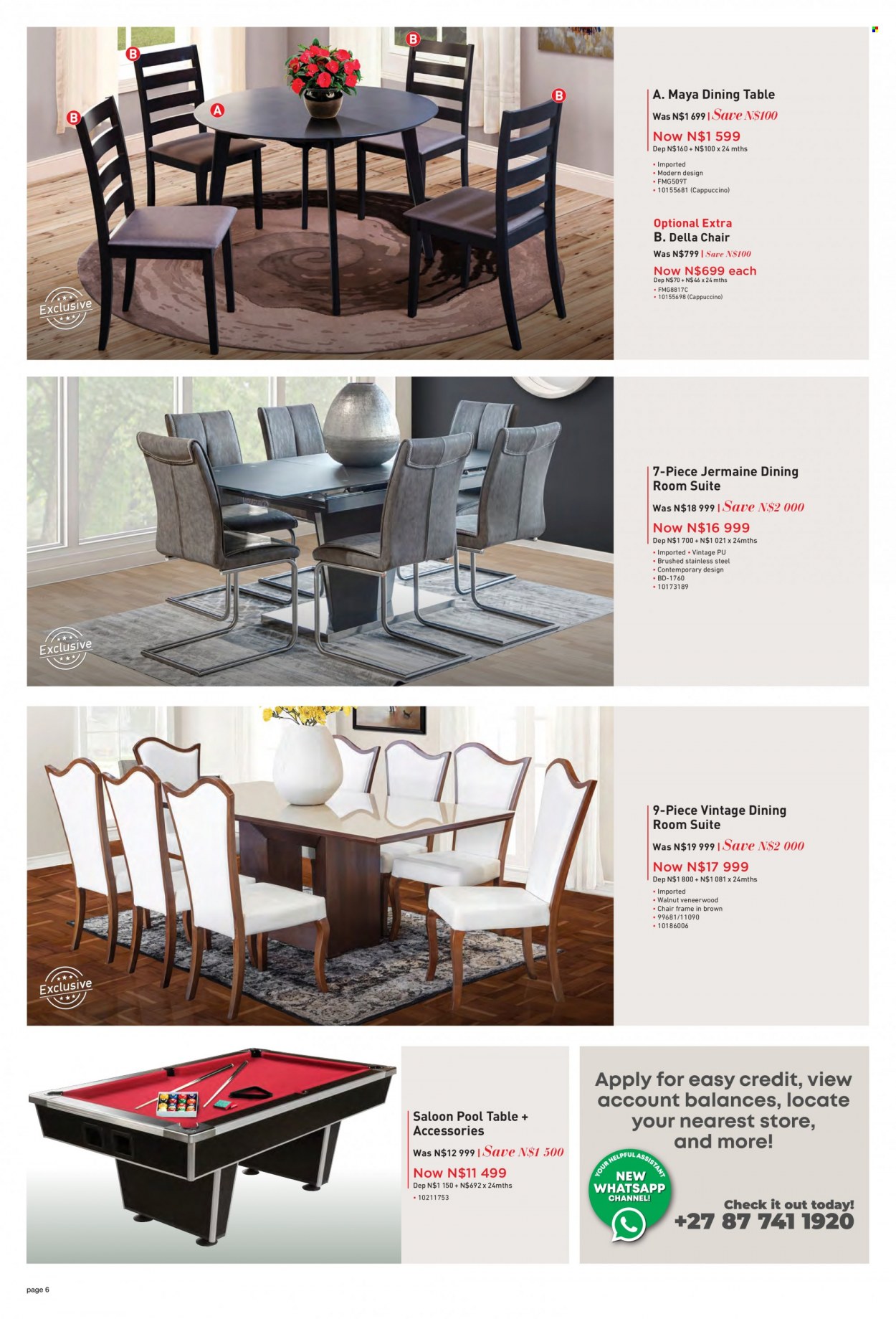 HomeCorp catalogue  - 01/06/2022 - 30/06/2022 - Sales products - dining table, table, dining room suite, chair. Page 6.