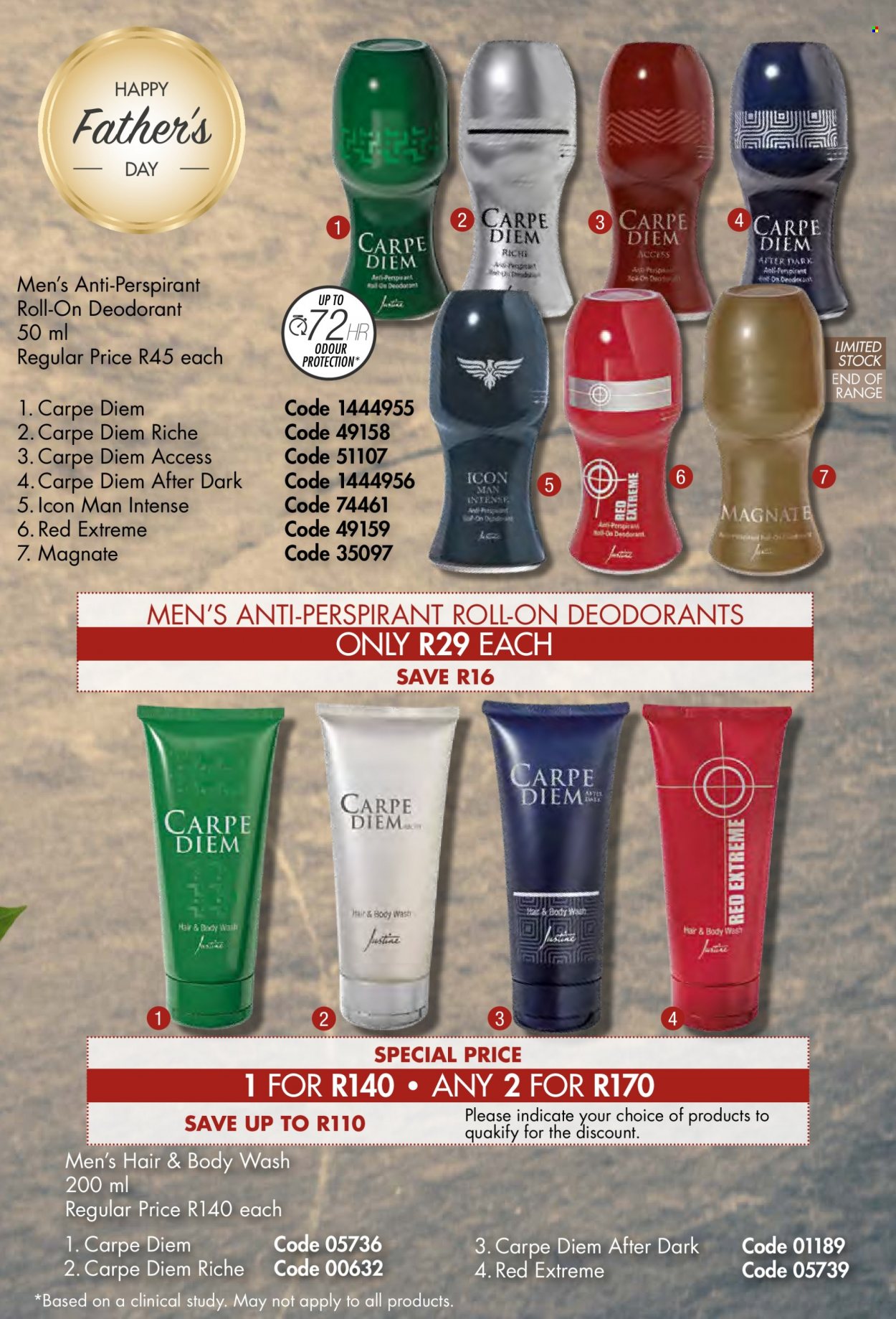 thumbnail - Justine catalogue  - 01/06/2022 - 30/06/2022 - Sales products - body wash, hair & body wash, anti-perspirant, roll-on, deodorant. Page 25.
