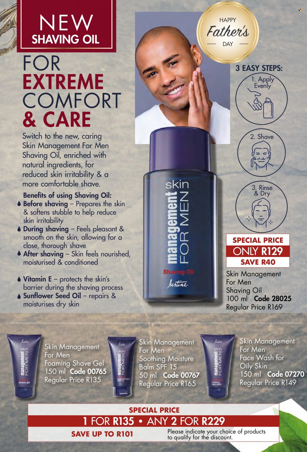 thumbnail - Justine catalogue  - 01/06/2022 - 30/06/2022 - Sales products - face gel, face wash, shave gel. Page 27.