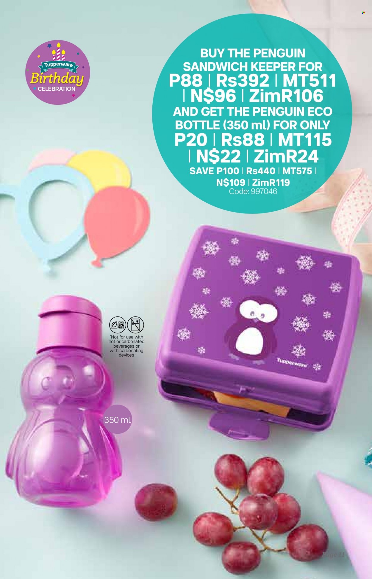 Tupperware catalogue  - 11/05/2022 - 07/06/2022 - Sales products - eco bottle, sandwich keeper. Page 11.