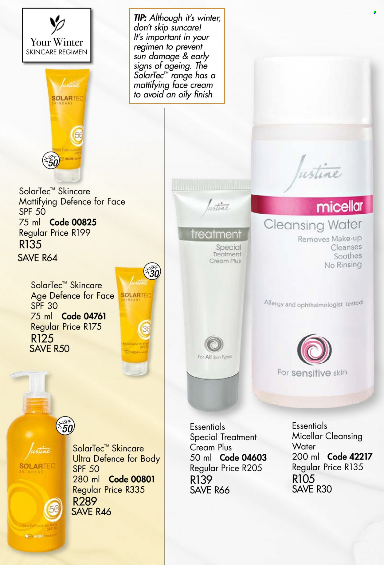 thumbnail - Justine catalogue  - 01/06/2022 - 30/06/2022 - Sales products - face cream, makeup remover. Page 60.