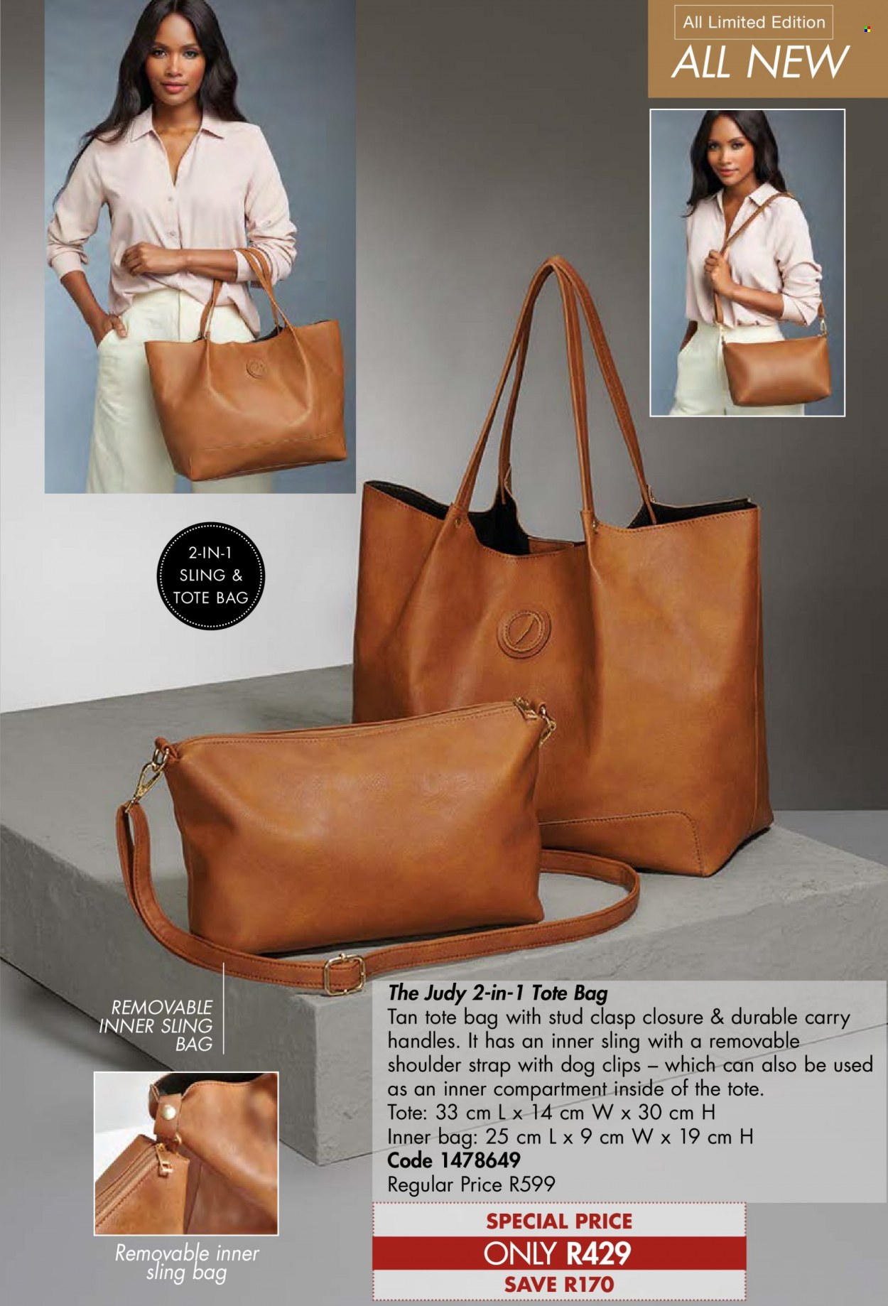 thumbnail - Justine catalogue  - 01/06/2022 - 30/06/2022 - Sales products - bag, tote, tote bag, sling bag. Page 69.