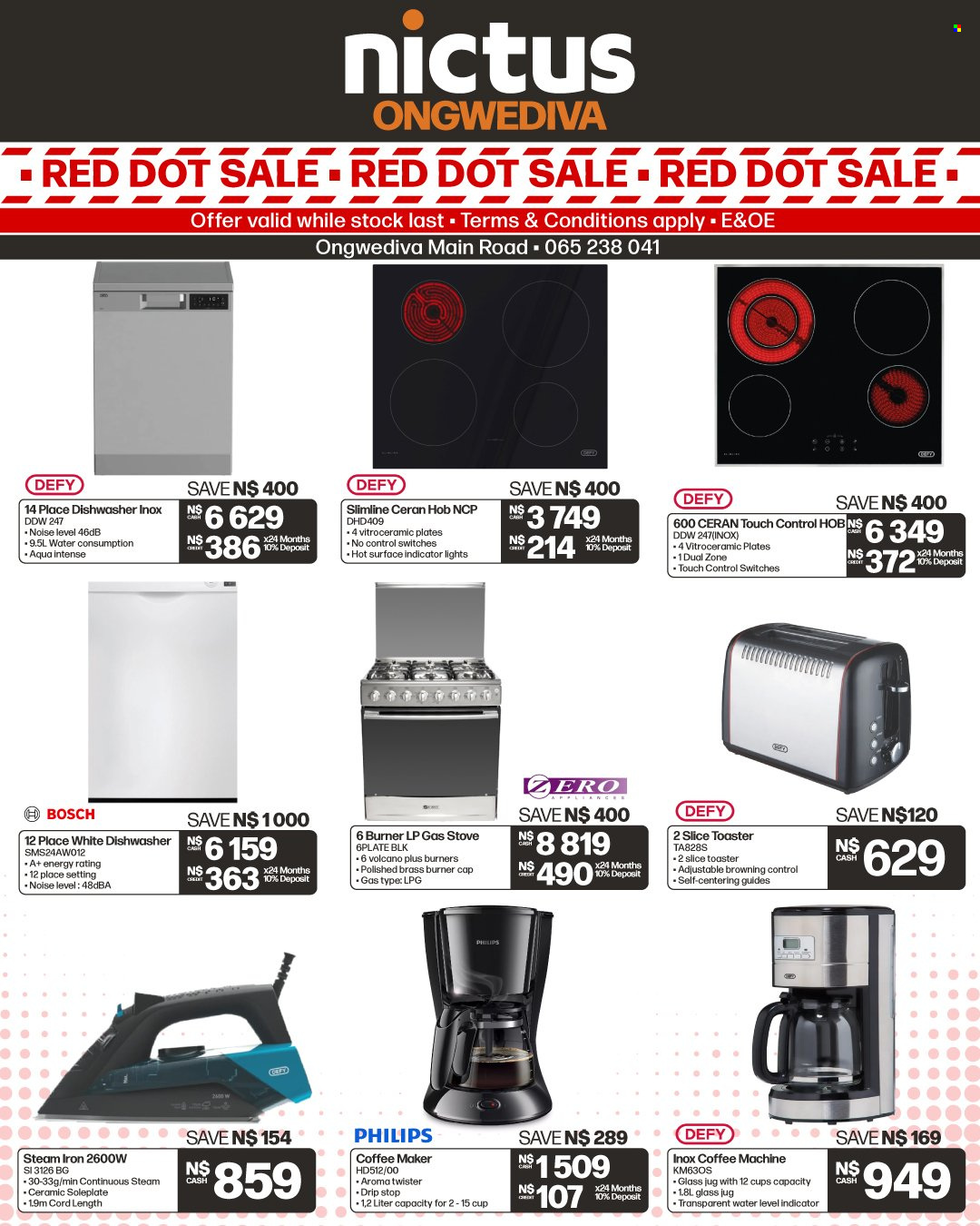 thumbnail - Nictus catalogue  - Sales products - Philips, Bosch, coffee machine, Defy, iron, steam iron. Page 2.