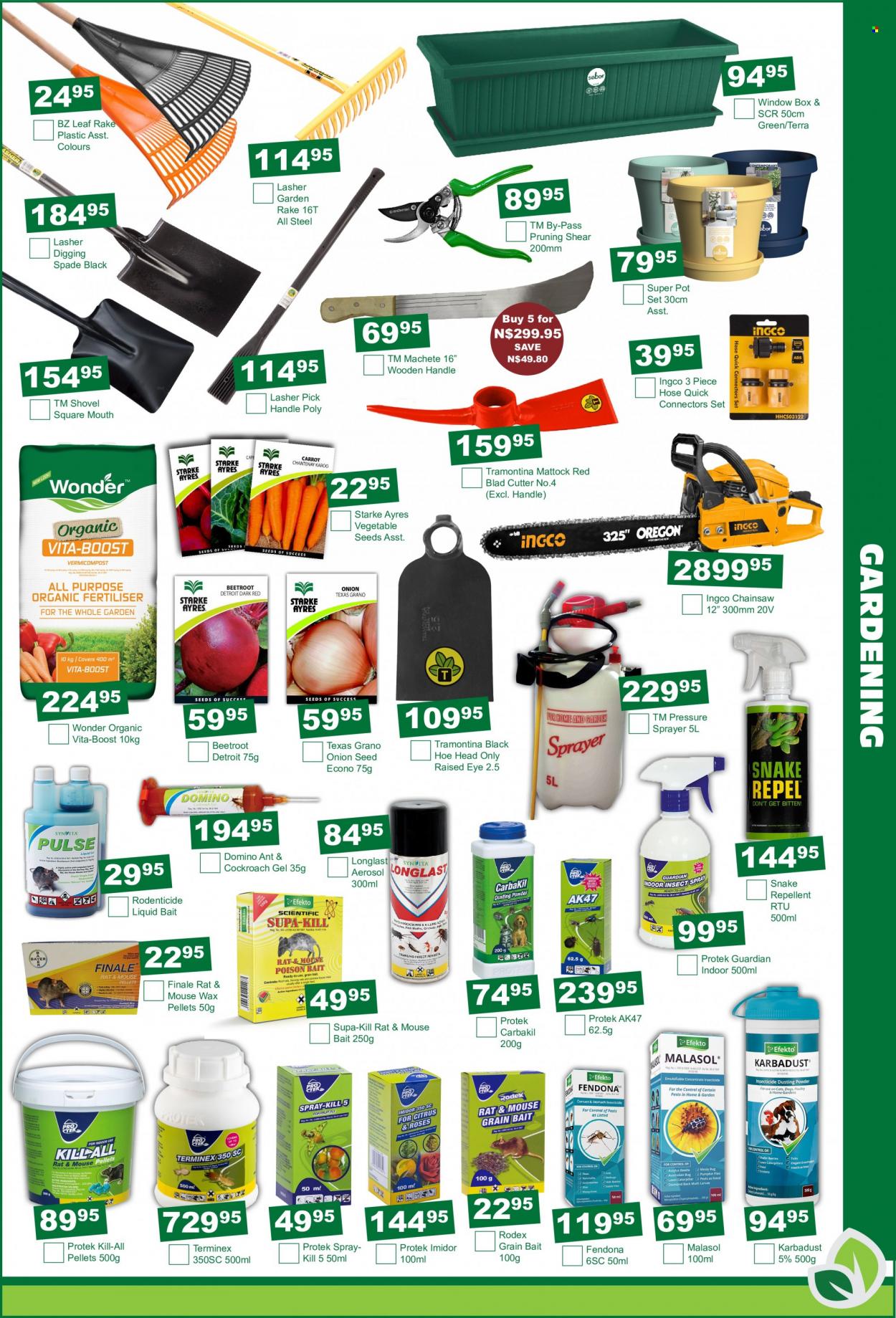 Agra catalogue  - 21/06/2022 - 17/07/2022 - Sales products - cutter, mouse, chain saw, shovel, spade, pot, seed, sprayer. Page 5.