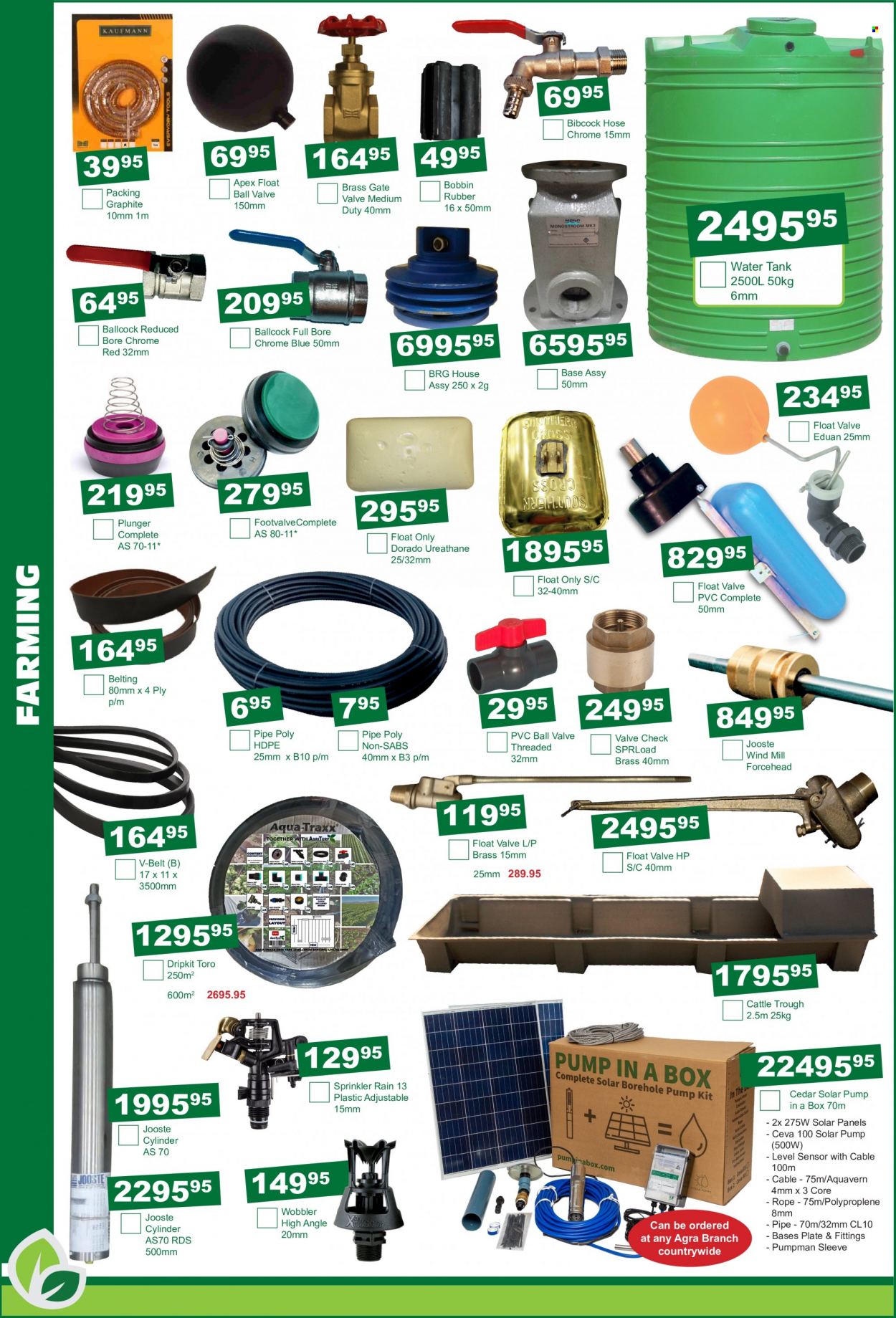 thumbnail - Agra catalogue  - 21/06/2022 - 17/07/2022 - Sales products - water tank, pipe, eraser, tank, belt, solar panel. Page 8.