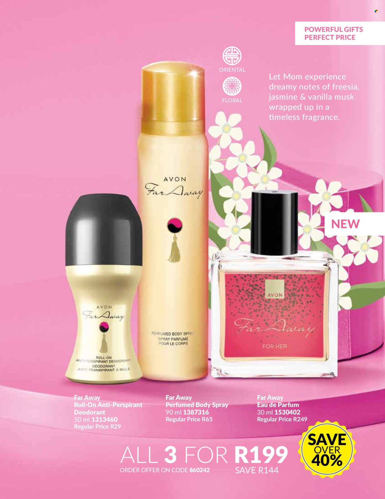 thumbnail - Avon catalogue  - 01/04/2024 - 30/04/2024 - Sales products - Avon, body spray, anti-perspirant, eau de parfum, far away, fragrance, roll-on, deodorant. Page 21.
