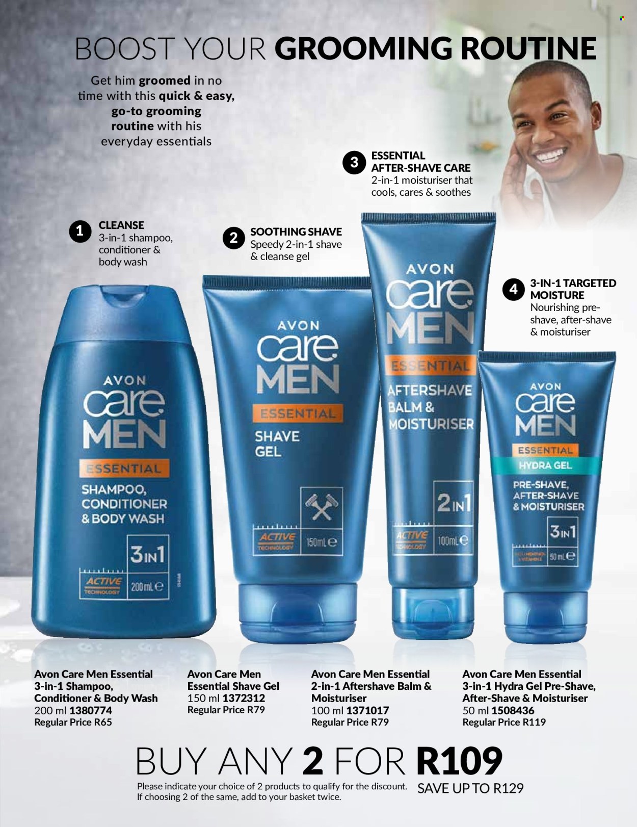 thumbnail - Avon catalogue  - 01/04/2024 - 30/04/2024 - Sales products - body wash, shampoo, Avon, conditioner, after shave, shave gel. Page 75.