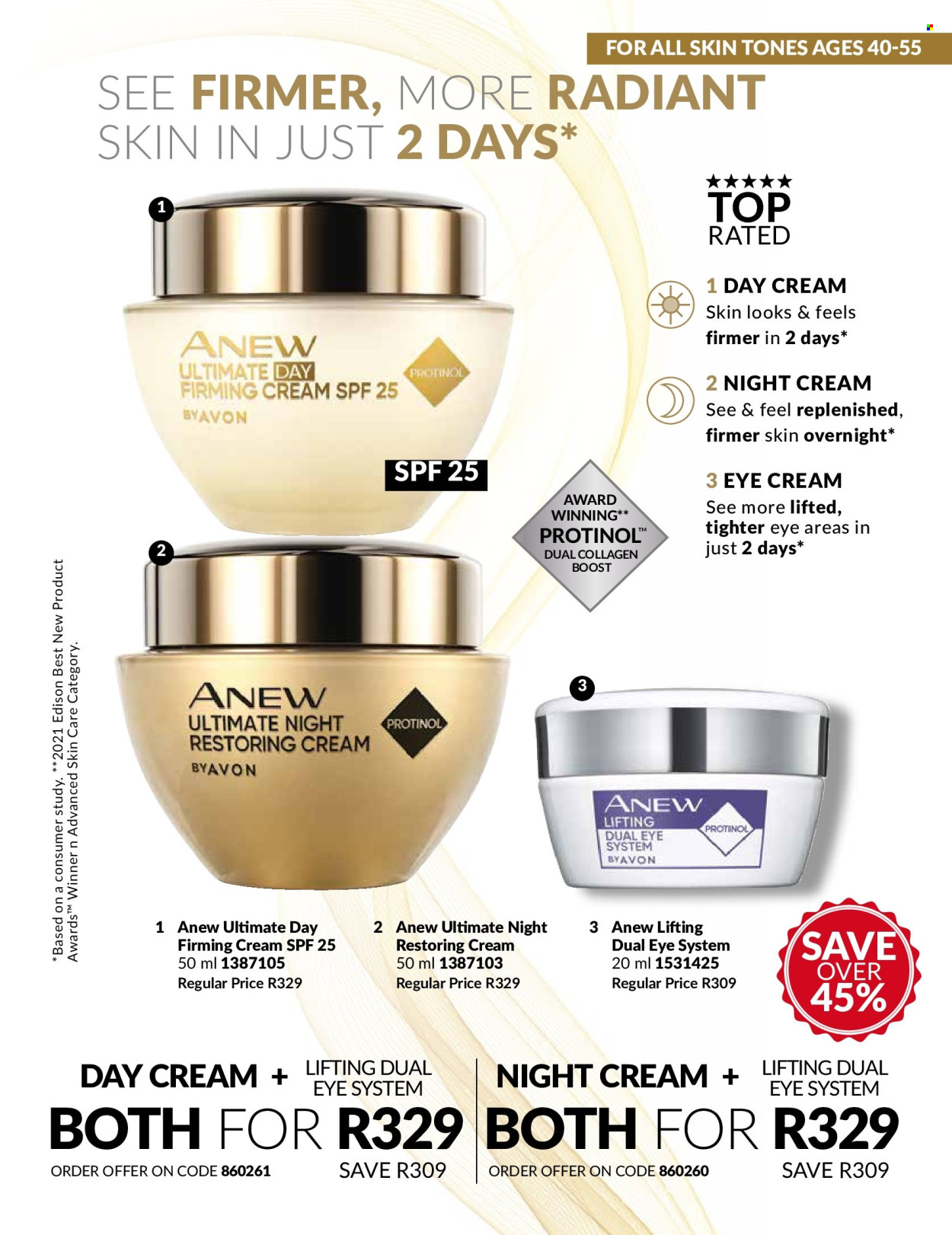 thumbnail - Avon catalogue  - 01/04/2024 - 30/04/2024 - Sales products - Anew, day cream, night cream, eye cream, skin care product. Page 105.