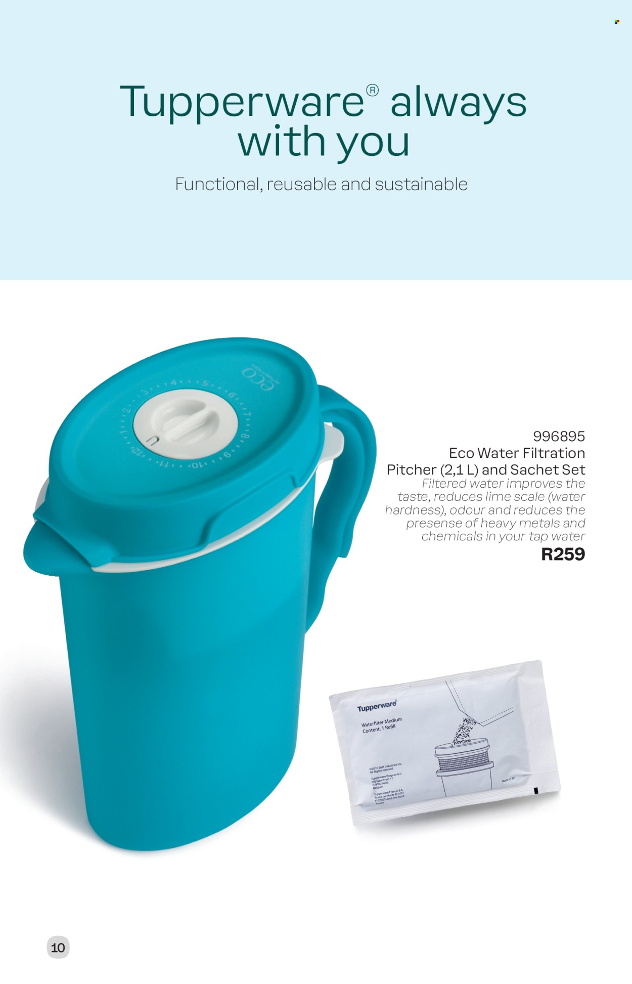 thumbnail - Tupperware catalogue  - Sales products - pitcher, scale. Page 10.