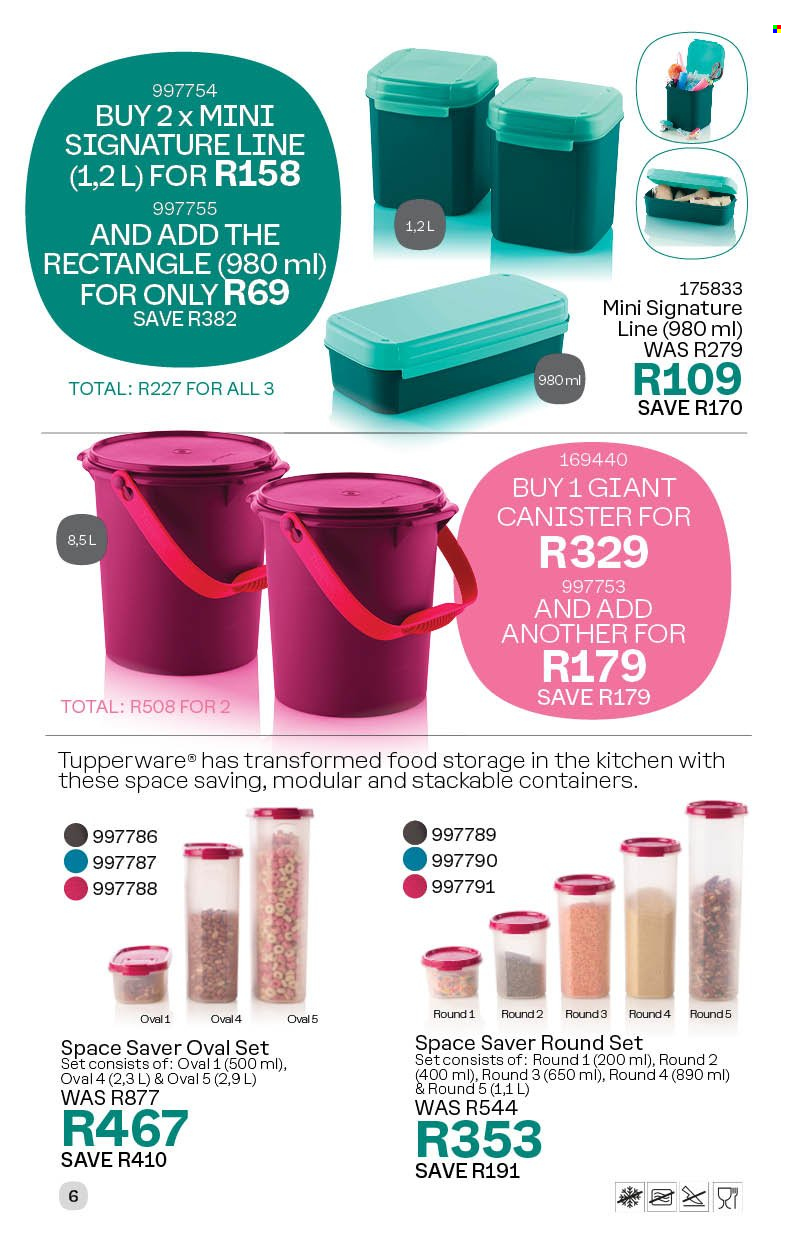 thumbnail - Tupperware catalogue  - 31/03/2024 - 04/05/2024 - Sales products - canister, container, meal box. Page 6.